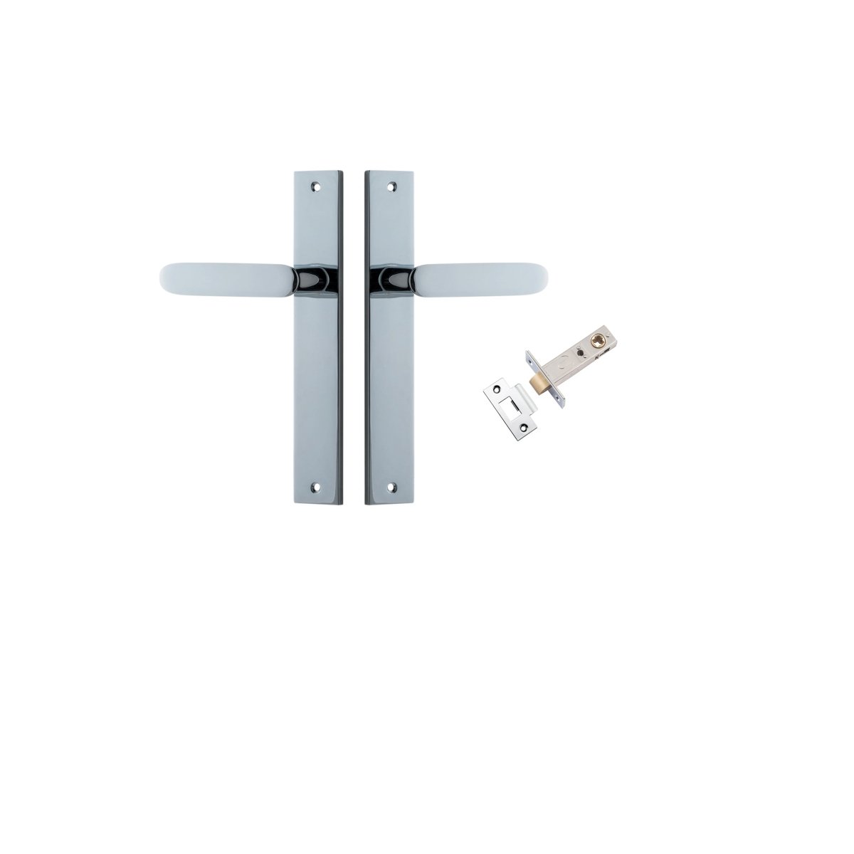 IVER Bronte Solid Brass Rectangular Backplate Door Handle – Multiple Finishes Available - Entry - Point - 11748KPASS60 - Iver