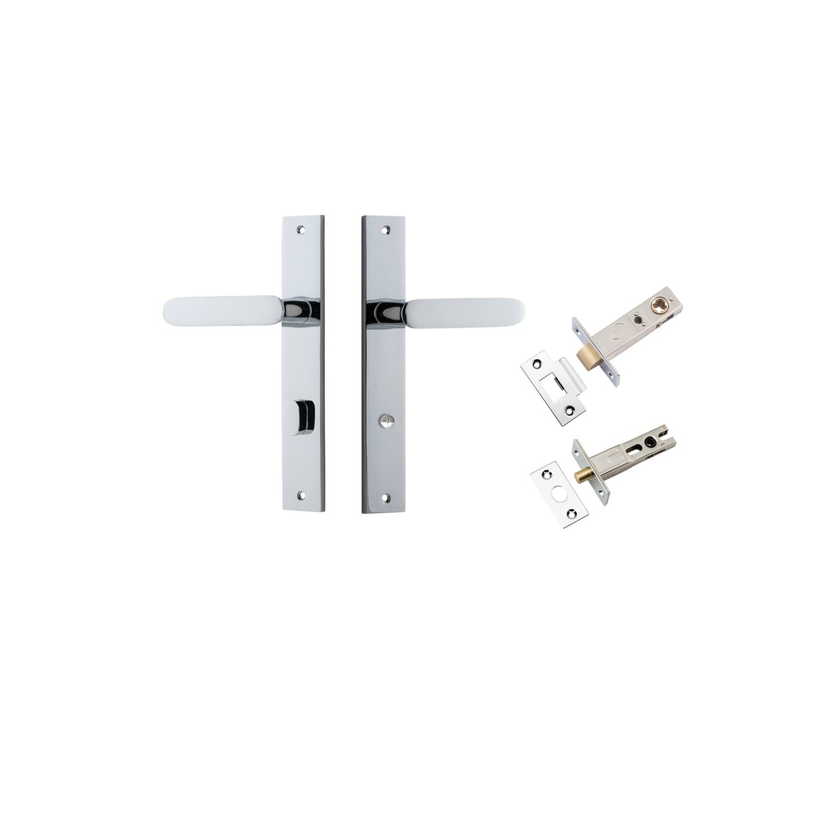 IVER Bronte Solid Brass Rectangular Backplate Door Handle – Multiple Finishes Available - Entry - Point - 11748KPRIV60 - Iver