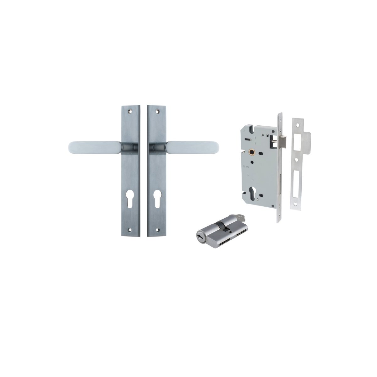 IVER Bronte Solid Brass Rectangular Backplate Door Handle – Multiple Finishes Available - Entry - Point - 12248KENTR60KK - Iver