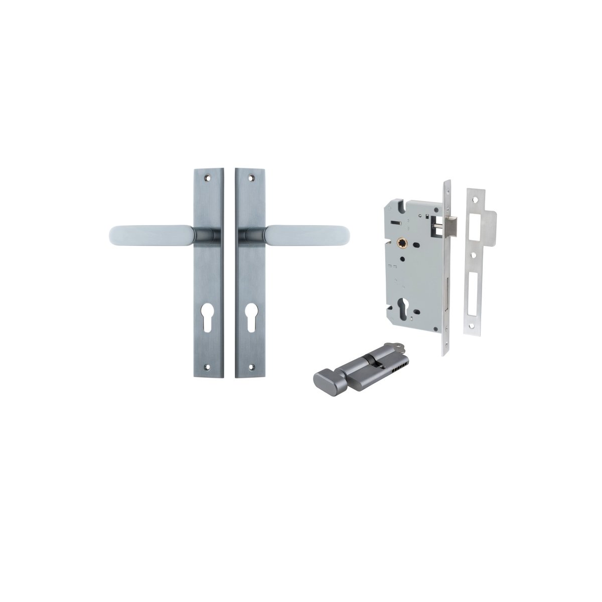 IVER Bronte Solid Brass Rectangular Backplate Door Handle – Multiple Finishes Available - Entry - Point - 12248KENTR60KT - Iver