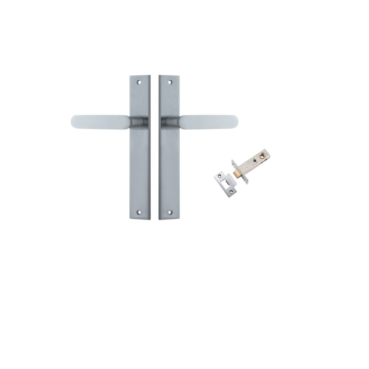 IVER Bronte Solid Brass Rectangular Backplate Door Handle – Multiple Finishes Available - Entry - Point - 12248KPASS60 - Iver