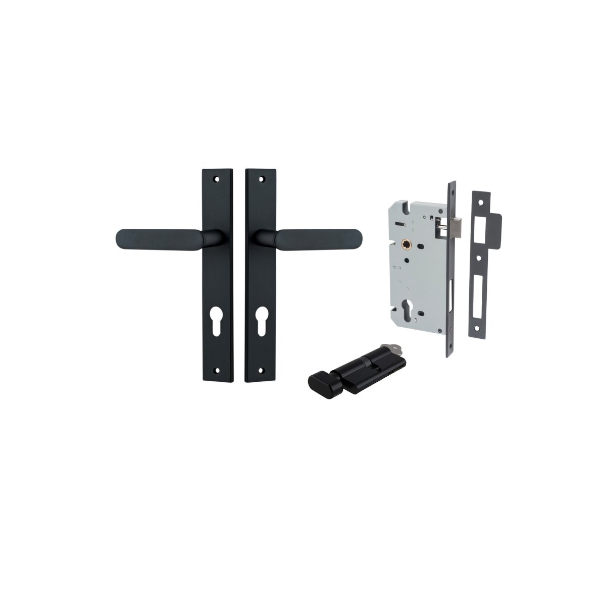 IVER Bronte Solid Brass Rectangular Backplate Door Handle – Multiple Finishes Available - Entry - Point - 12748KENTR60KT - Iver