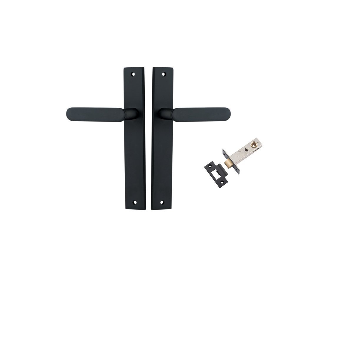 IVER Bronte Solid Brass Rectangular Backplate Door Handle – Multiple Finishes Available - Entry - Point - 12748KPASS60 - Iver