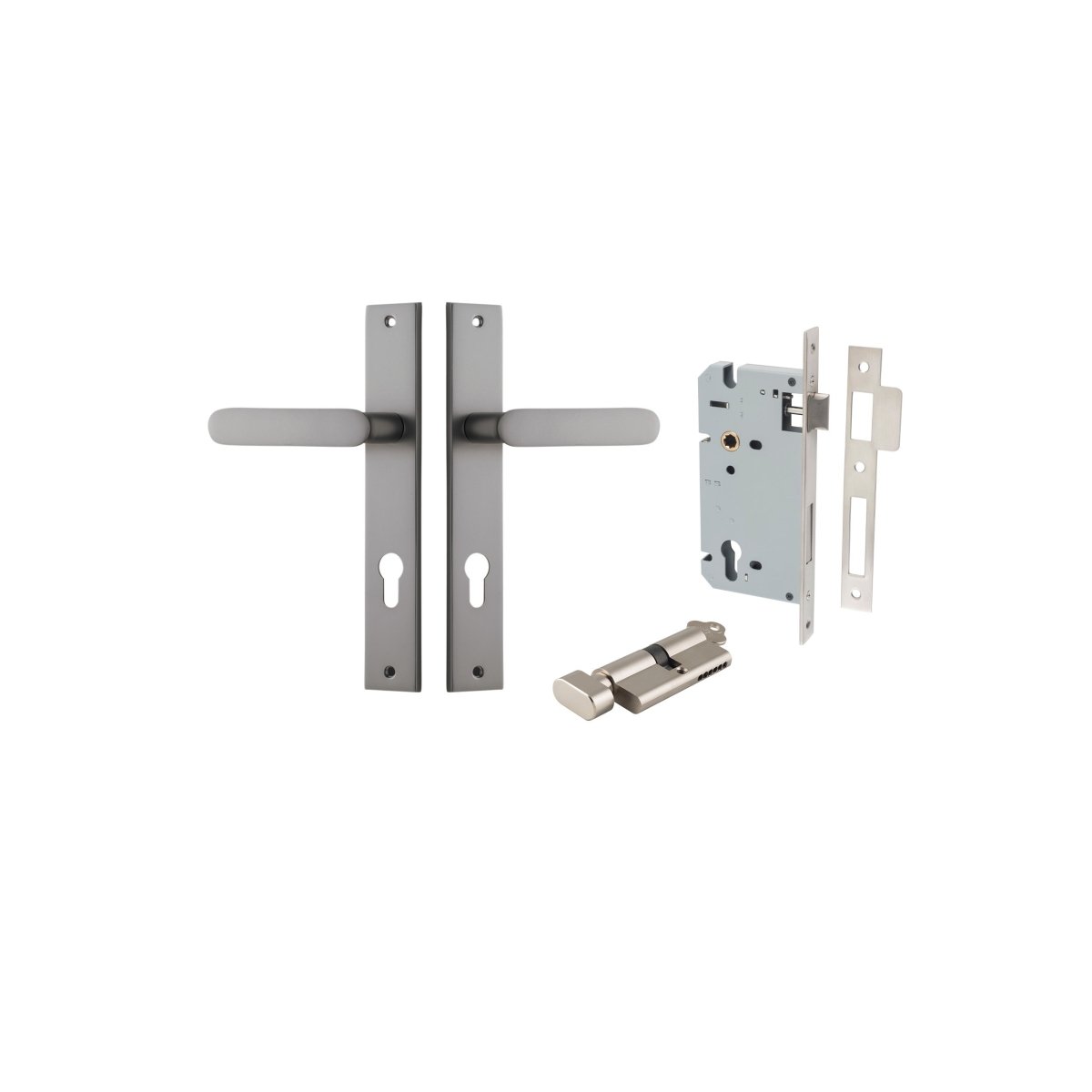 IVER Bronte Solid Brass Rectangular Backplate Door Handle – Multiple Finishes Available - Entry - Point - 14748KENTR60KT - Iver
