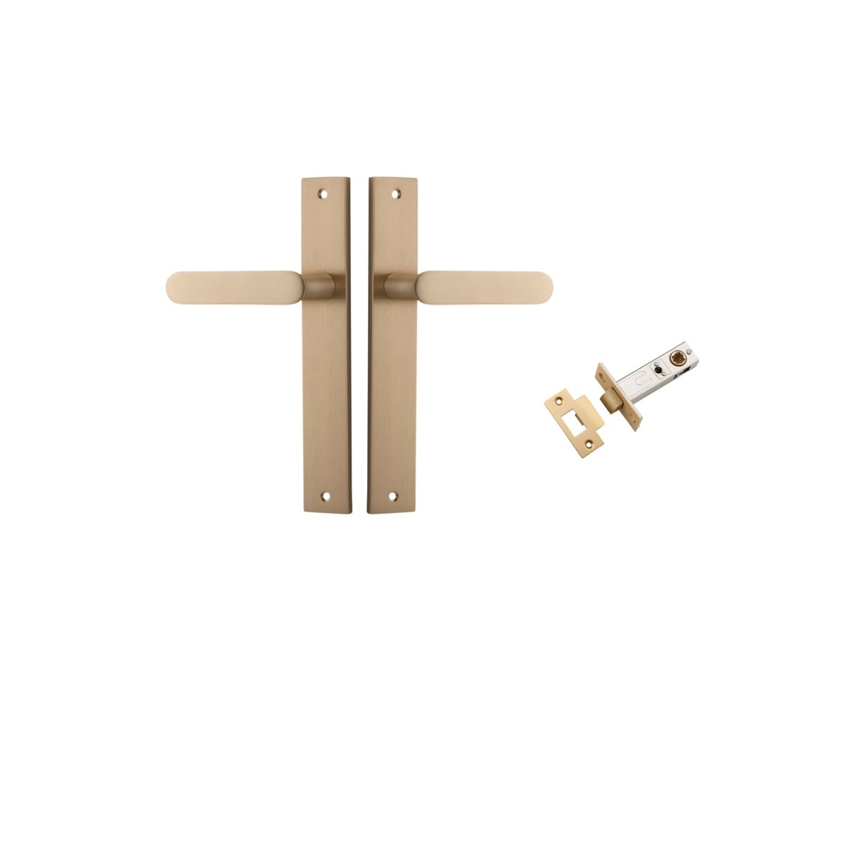 IVER Bronte Solid Brass Rectangular Backplate Door Handle – Multiple Finishes Available - Entry - Point - 15248KPASS60 - Iver