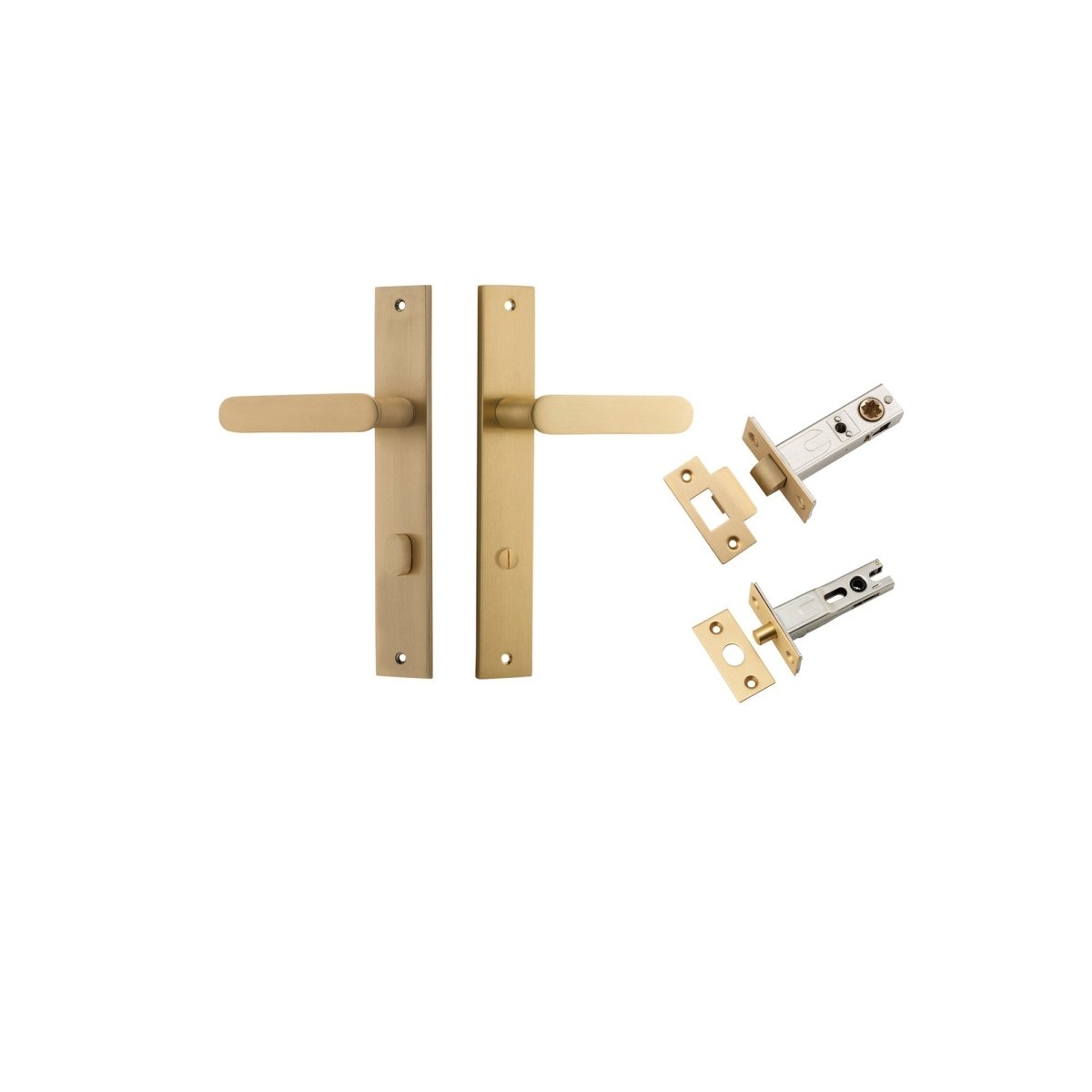 IVER Bronte Solid Brass Rectangular Backplate Door Handle – Multiple Finishes Available - Entry - Point - 15248KPRIV60 - Iver