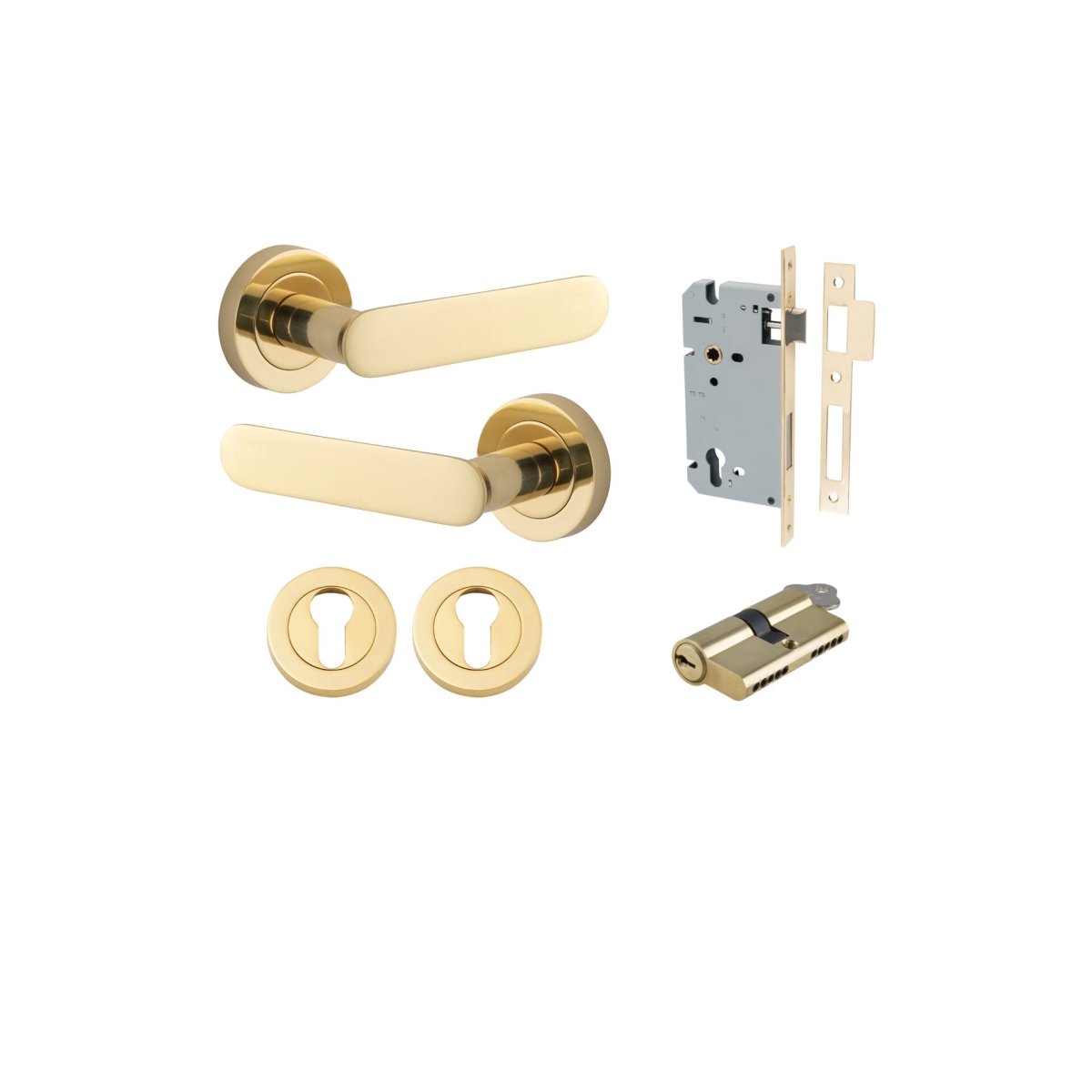 IVER Bronte Solid Brass Round Rose Door Handle – Multiple Finishes Available - Entry - Point - 0330KENTR60KK - Iver