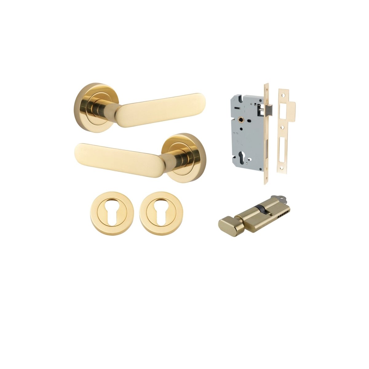 IVER Bronte Solid Brass Round Rose Door Handle – Multiple Finishes Available - Entry - Point - 0330KENTR60KT - Iver