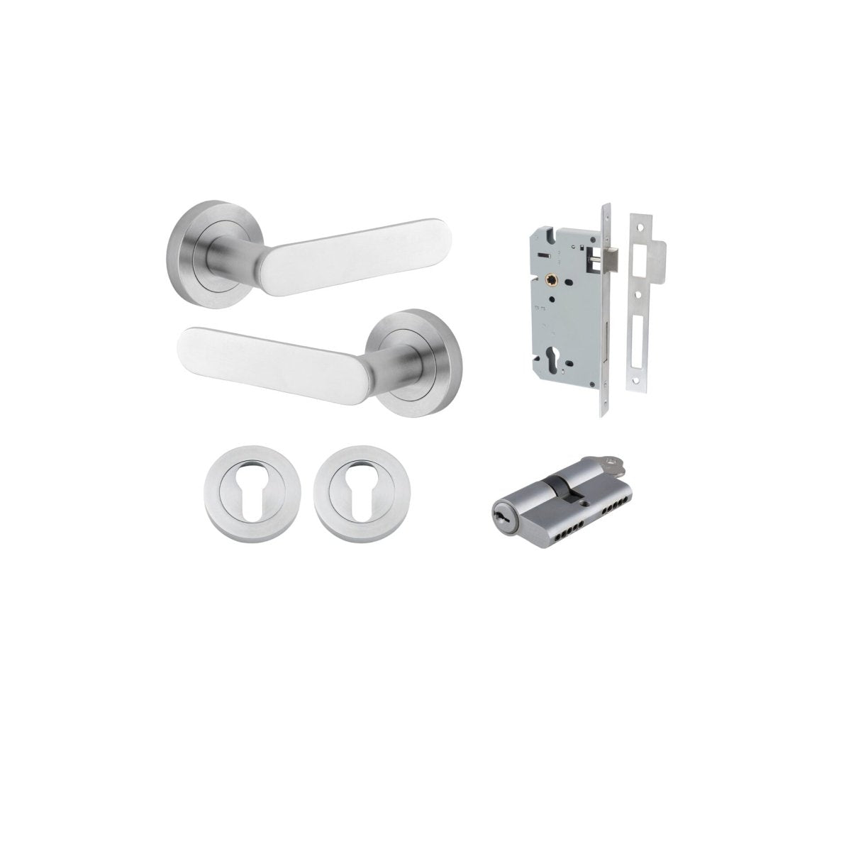 IVER Bronte Solid Brass Round Rose Door Handle – Multiple Finishes Available - Entry - Point - 0335KENTR60KK - Iver