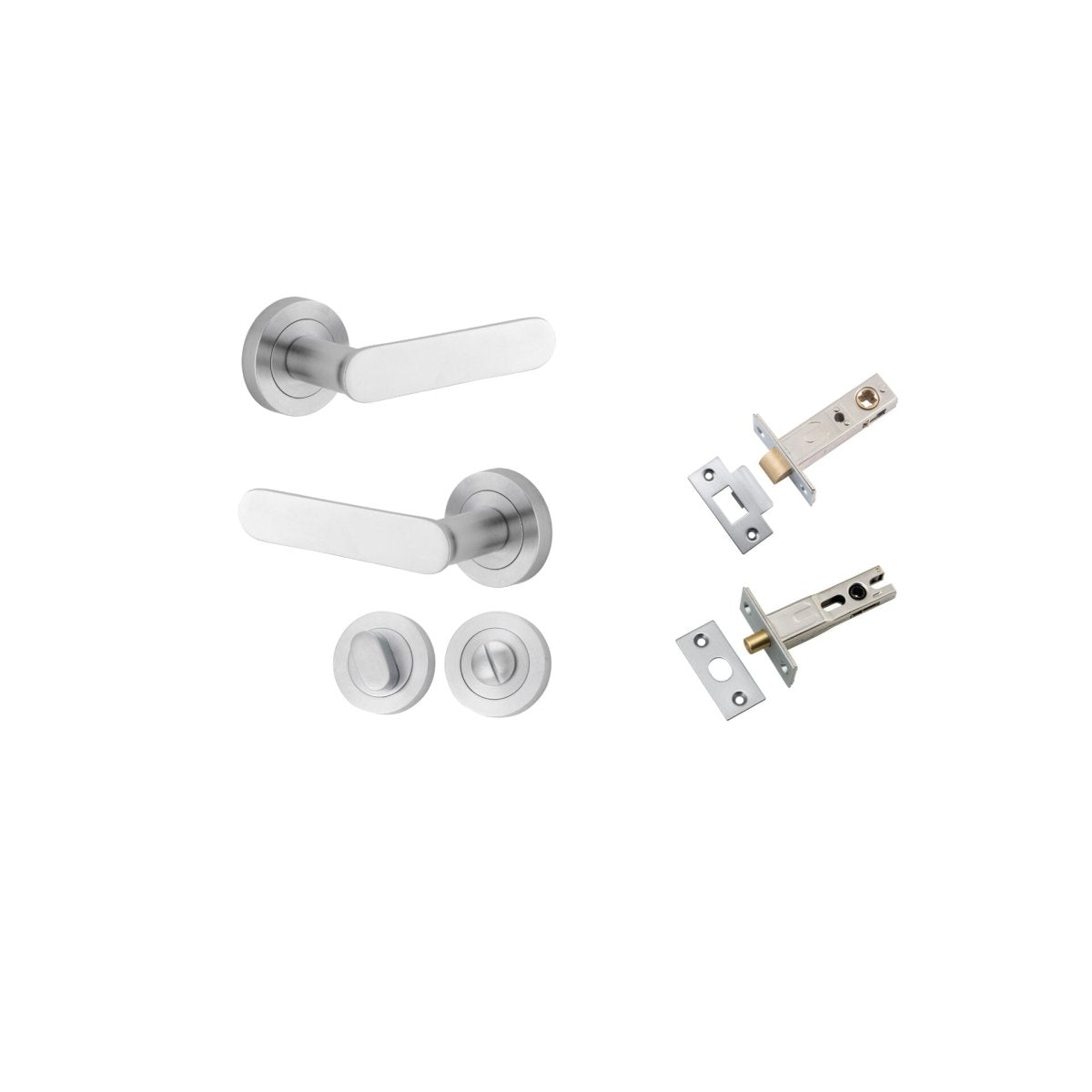 IVER Bronte Solid Brass Round Rose Door Handle – Multiple Finishes Available - Entry - Point - 0335KPRIV60 - Iver