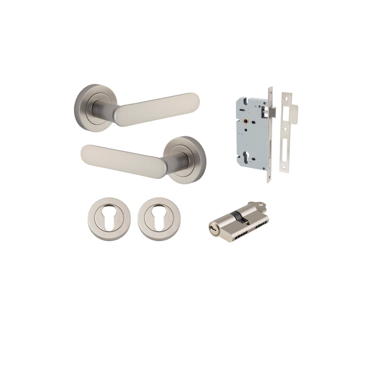 IVER Bronte Solid Brass Round Rose Door Handle – Multiple Finishes Available - Entry - Point - 0339KENTR60KK - Iver