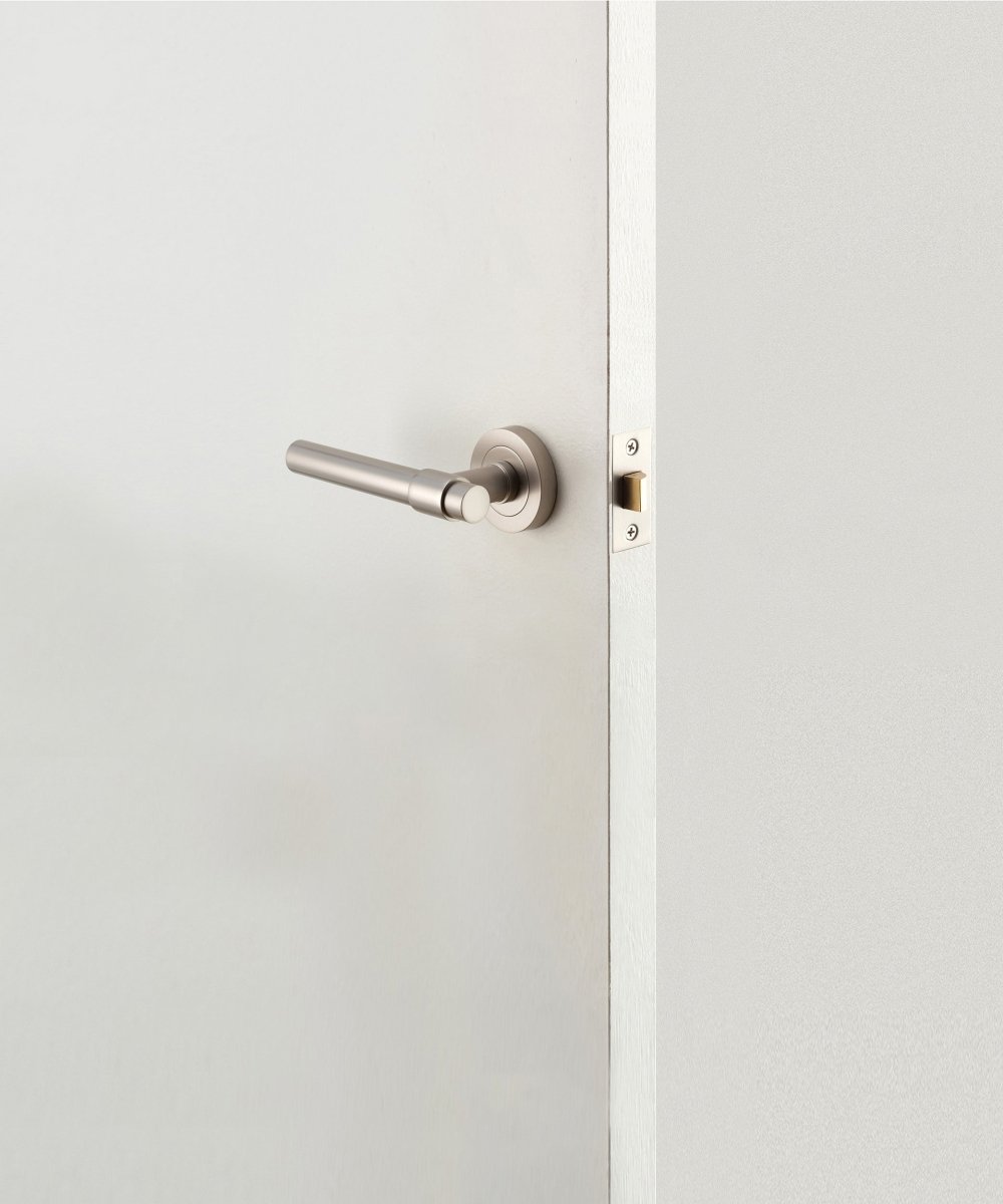 IVER Bronte Solid Brass Round Rose Door Handle – Multiple Finishes Available - Entry - Point - 0452 - Iver