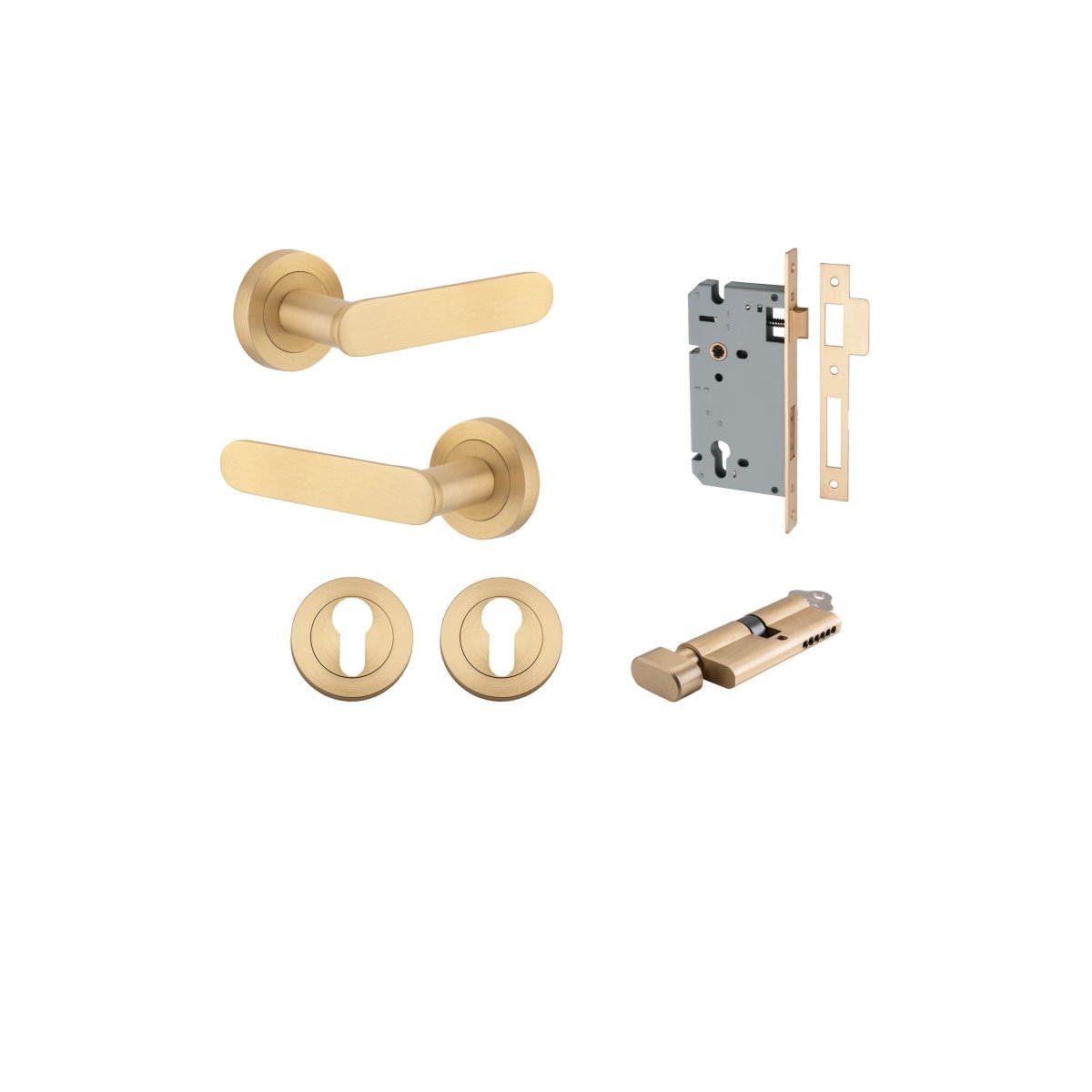 IVER Bronte Solid Brass Round Rose Door Handle – Multiple Finishes Available - Entry - Point - 0452KENTR60KT - Iver