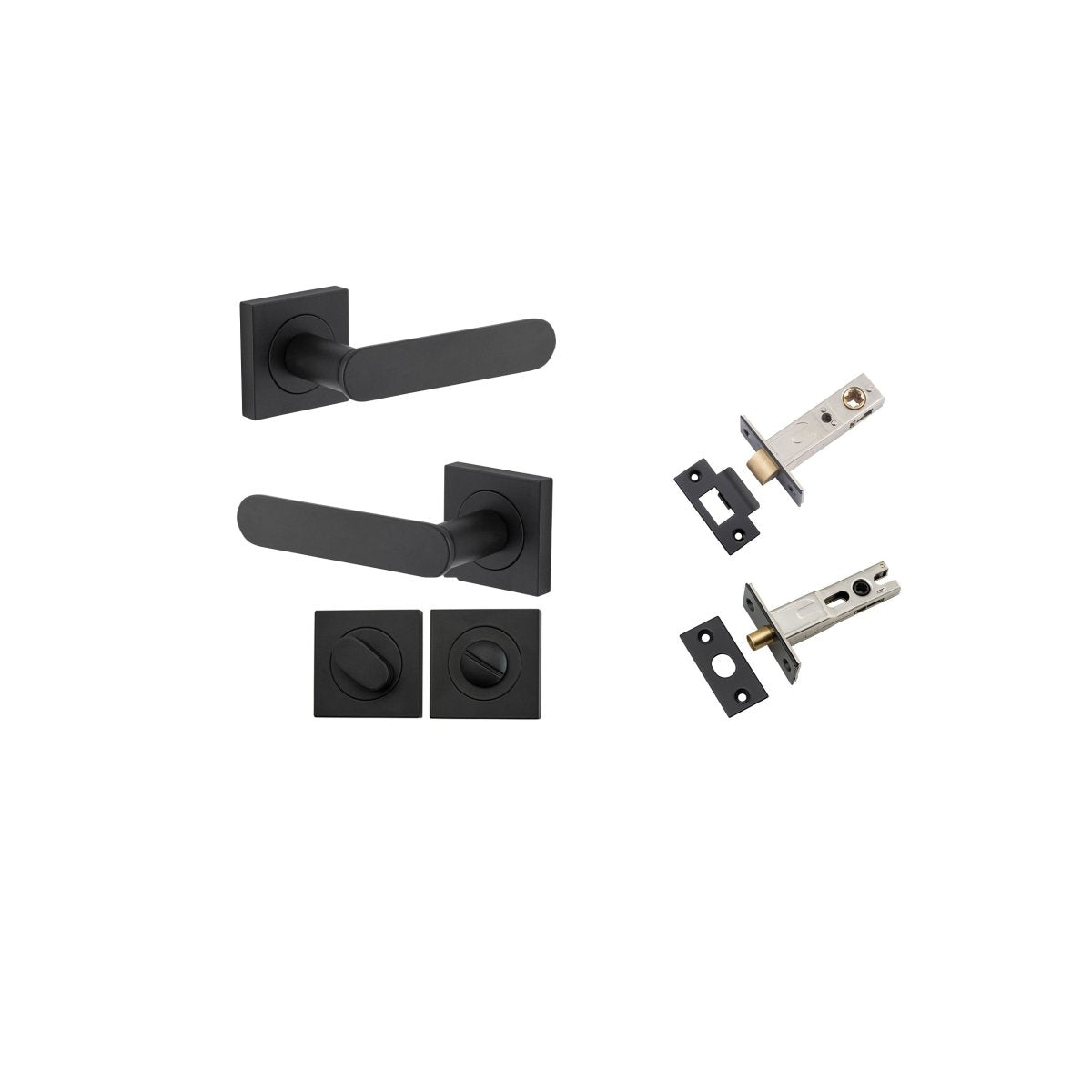 IVER Bronte Solid Brass Square Rose Door Handle – Multiple Finishes Available - Entry - Point - 0403KPRIV60 - Iver