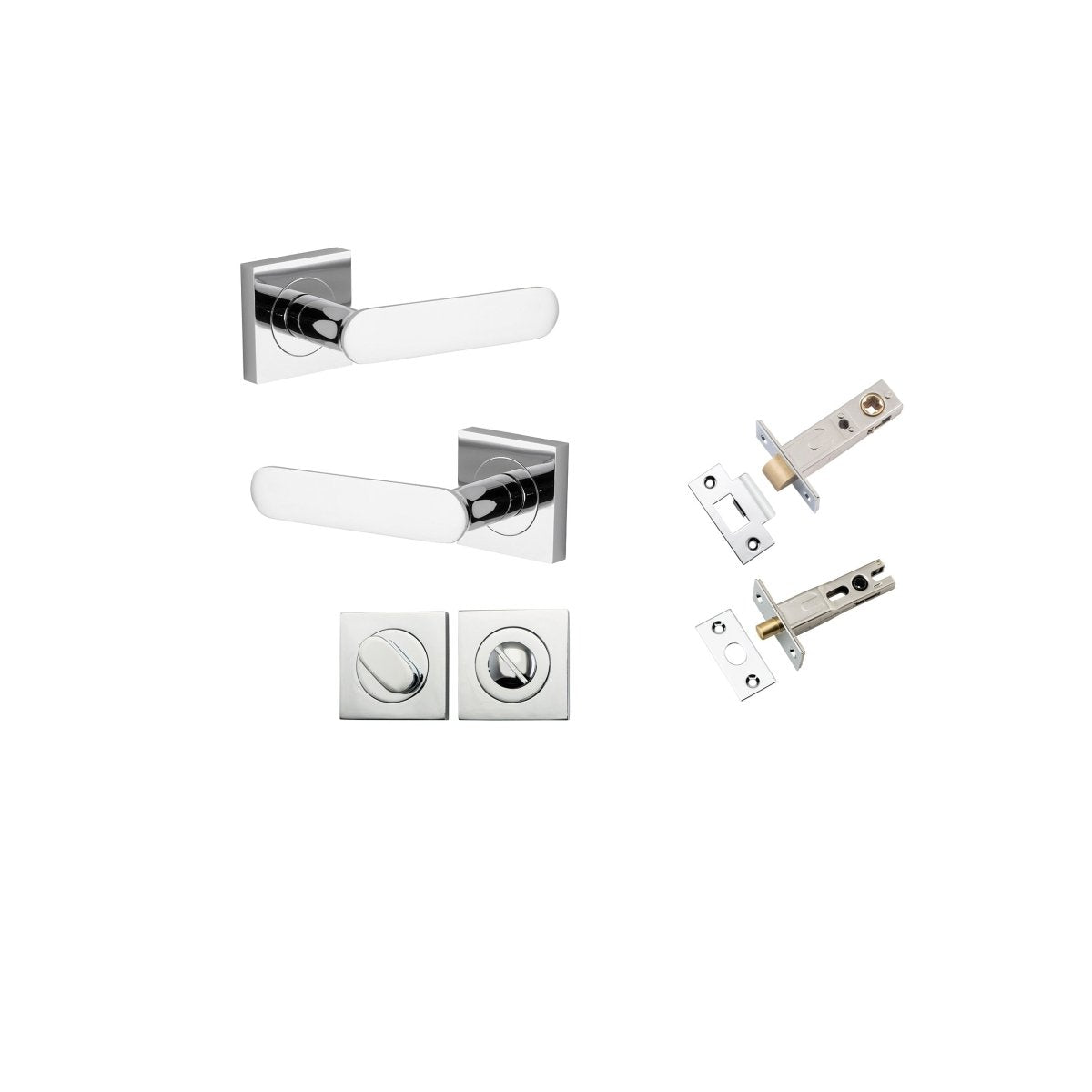 IVER Bronte Solid Brass Square Rose Door Handle – Multiple Finishes Available - Entry - Point - 0404KPRIV60 - Iver