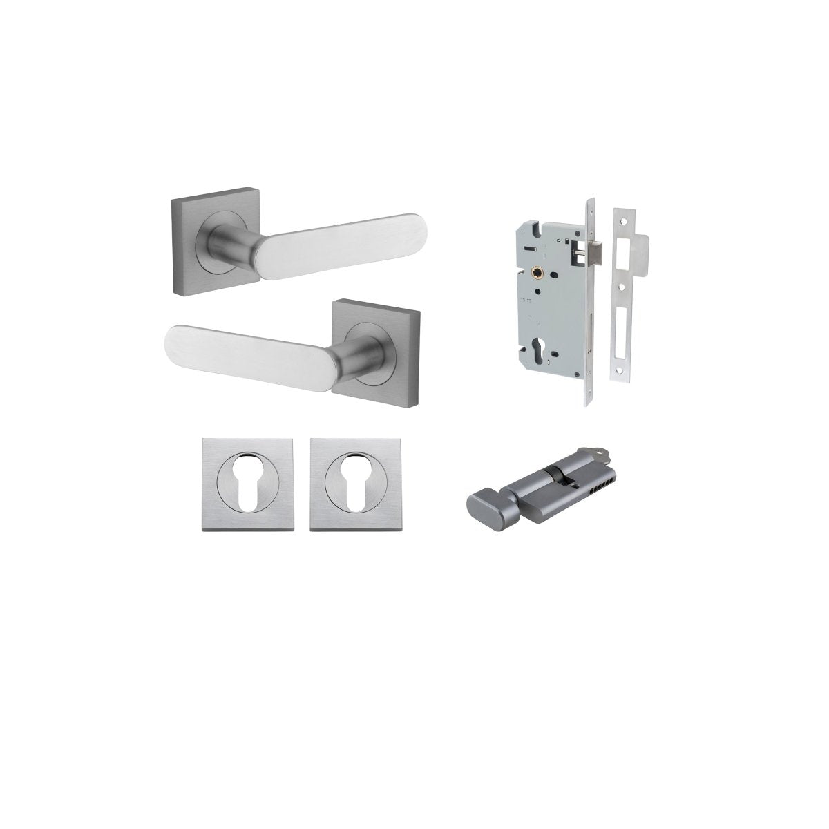 IVER Bronte Solid Brass Square Rose Door Handle – Multiple Finishes Available - Entry - Point - 0405KENTR60KT - Iver