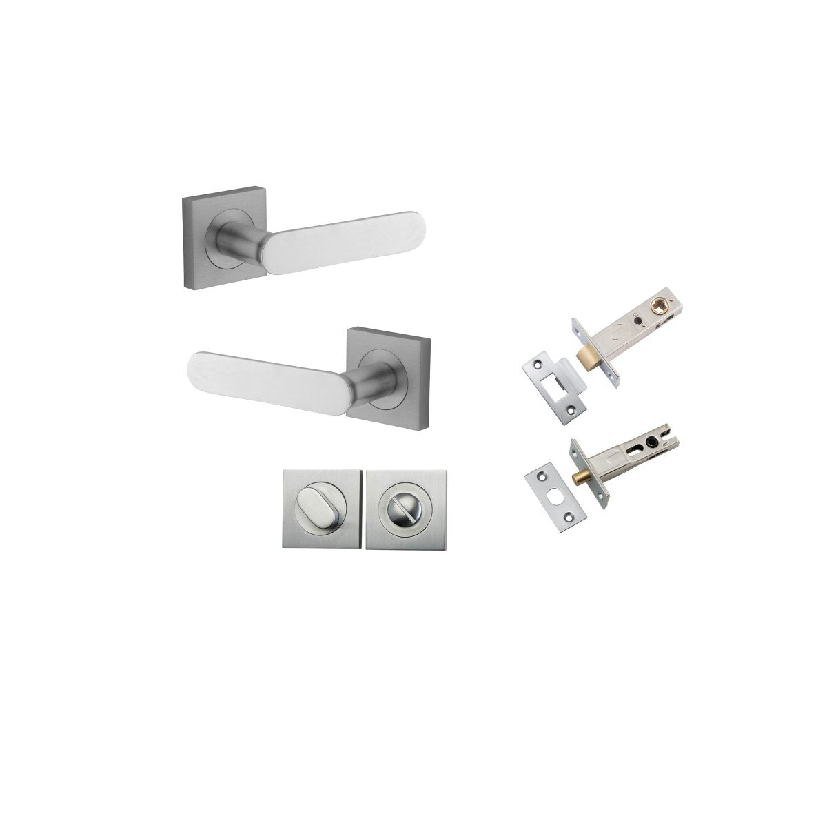 IVER Bronte Solid Brass Square Rose Door Handle – Multiple Finishes Available - Entry - Point - 0405KPRIV60 - Iver