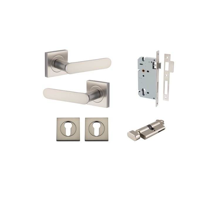 IVER Bronte Solid Brass Square Rose Door Handle – Multiple Finishes Available - Entry - Point - 0409KENTR60KT - Iver