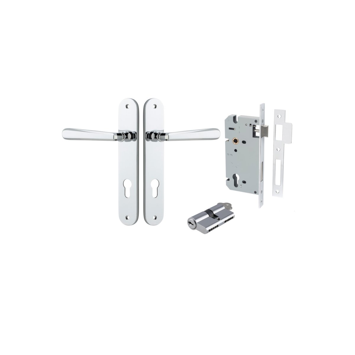 IVER Copenhagen Solid Brass Oval BackPlate Door Handle – Multiple Finishes Available - Entry - Point - 11876KENTR60KK - Iver