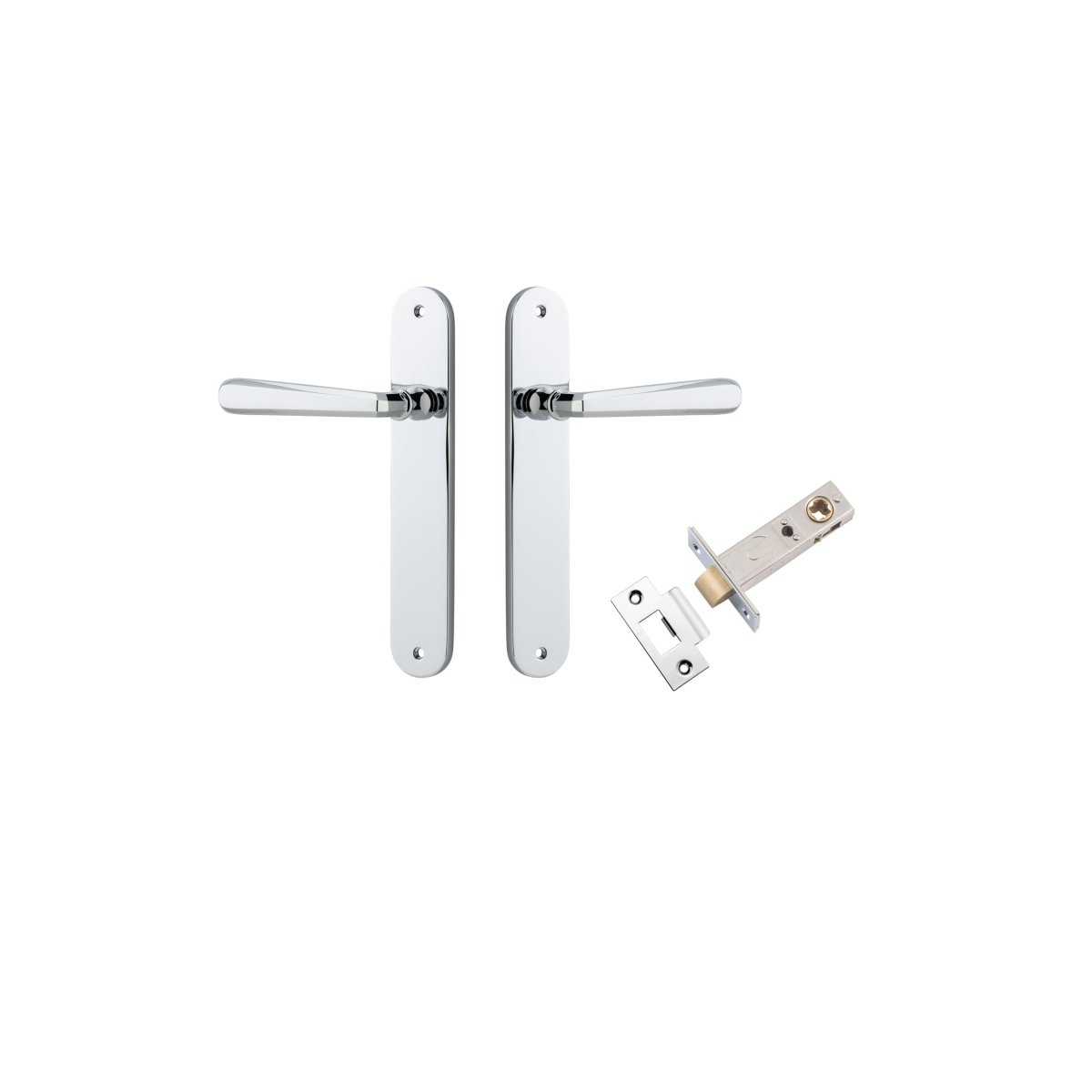 IVER Copenhagen Solid Brass Oval BackPlate Door Handle – Multiple Finishes Available - Entry - Point - 11876KPASS60 - Iver