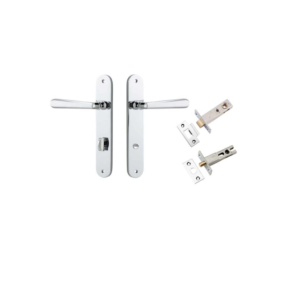 IVER Copenhagen Solid Brass Oval BackPlate Door Handle – Multiple Finishes Available - Entry - Point - 11876KPRIV60 - Iver