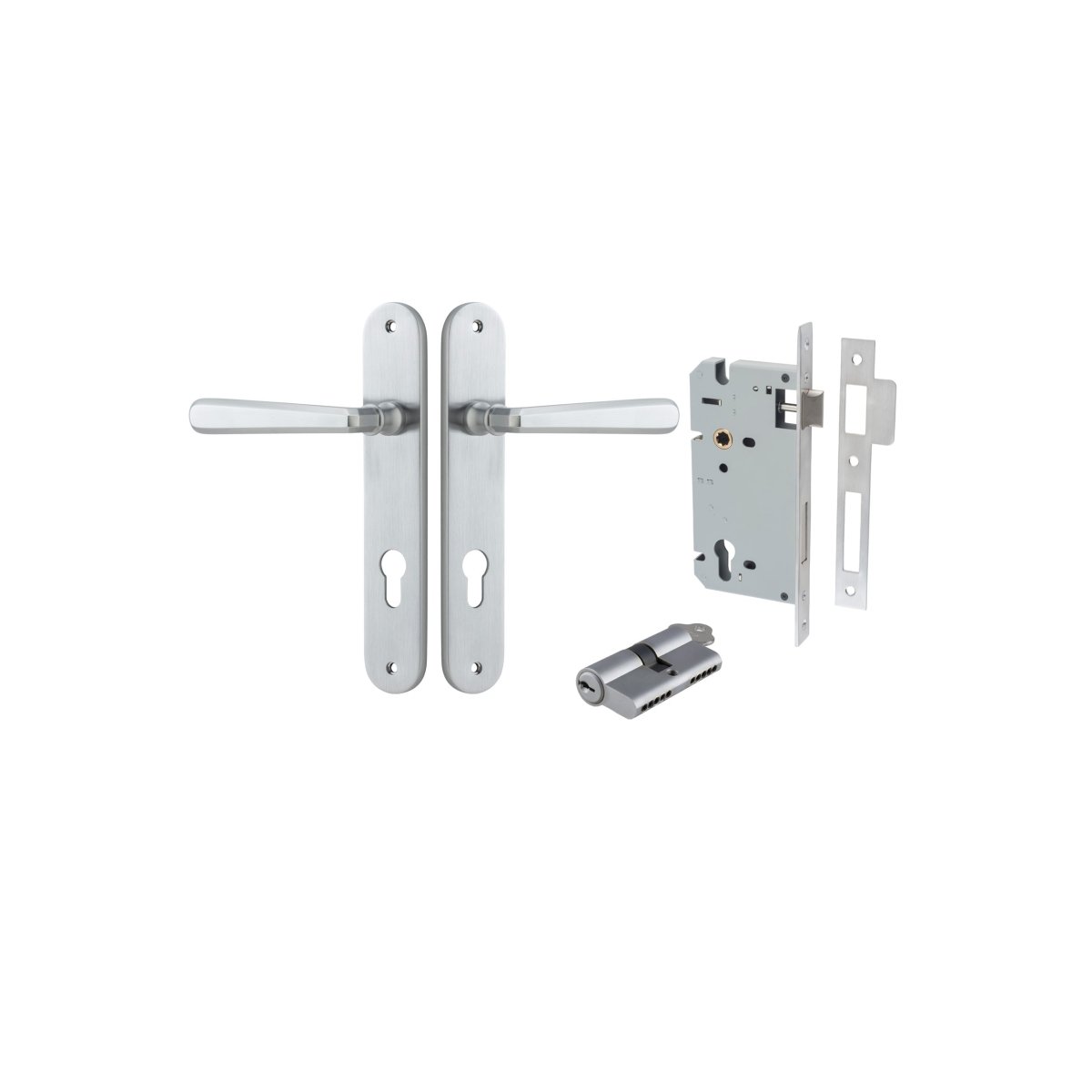 IVER Copenhagen Solid Brass Oval BackPlate Door Handle – Multiple Finishes Available - Entry - Point - 12376KENTR60KK - Iver