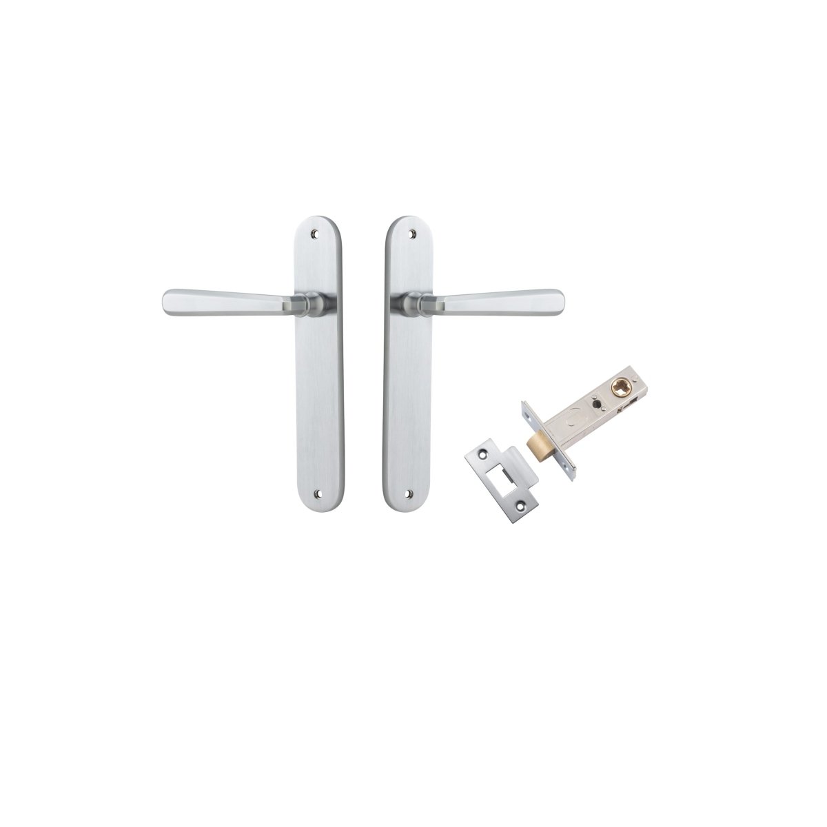 IVER Copenhagen Solid Brass Oval BackPlate Door Handle – Multiple Finishes Available - Entry - Point - 12376KPASS60 - Iver