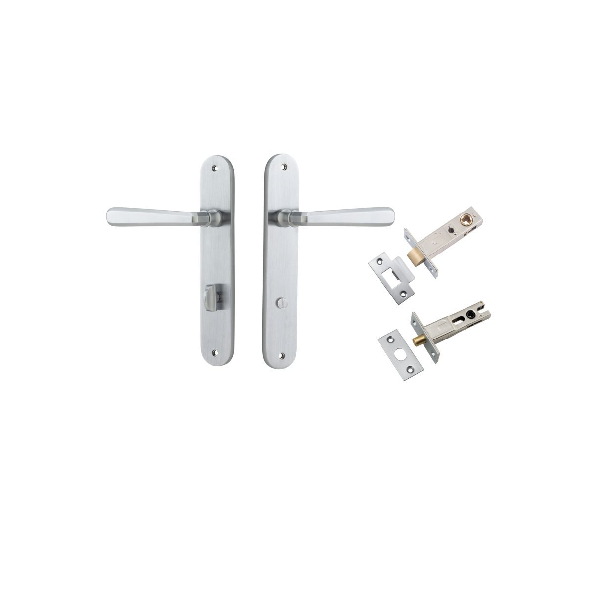 IVER Copenhagen Solid Brass Oval BackPlate Door Handle – Multiple Finishes Available - Entry - Point - 12376KPRIV60 - Iver