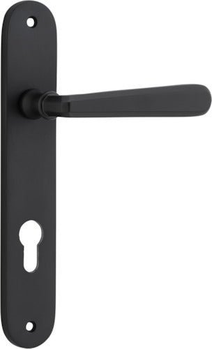 IVER Copenhagen Solid Brass Oval BackPlate Door Handle – Multiple Finishes Available - Entry - Point - 12876E85 - Iver