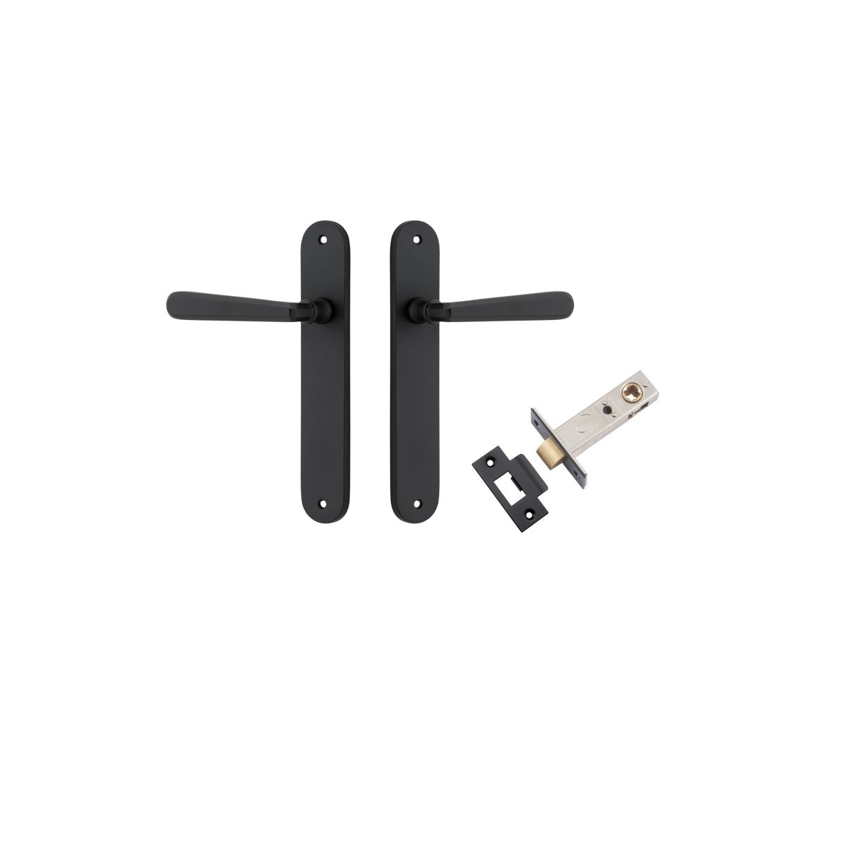 IVER Copenhagen Solid Brass Oval BackPlate Door Handle – Multiple Finishes Available - Entry - Point - 12876KPASS60 - Iver