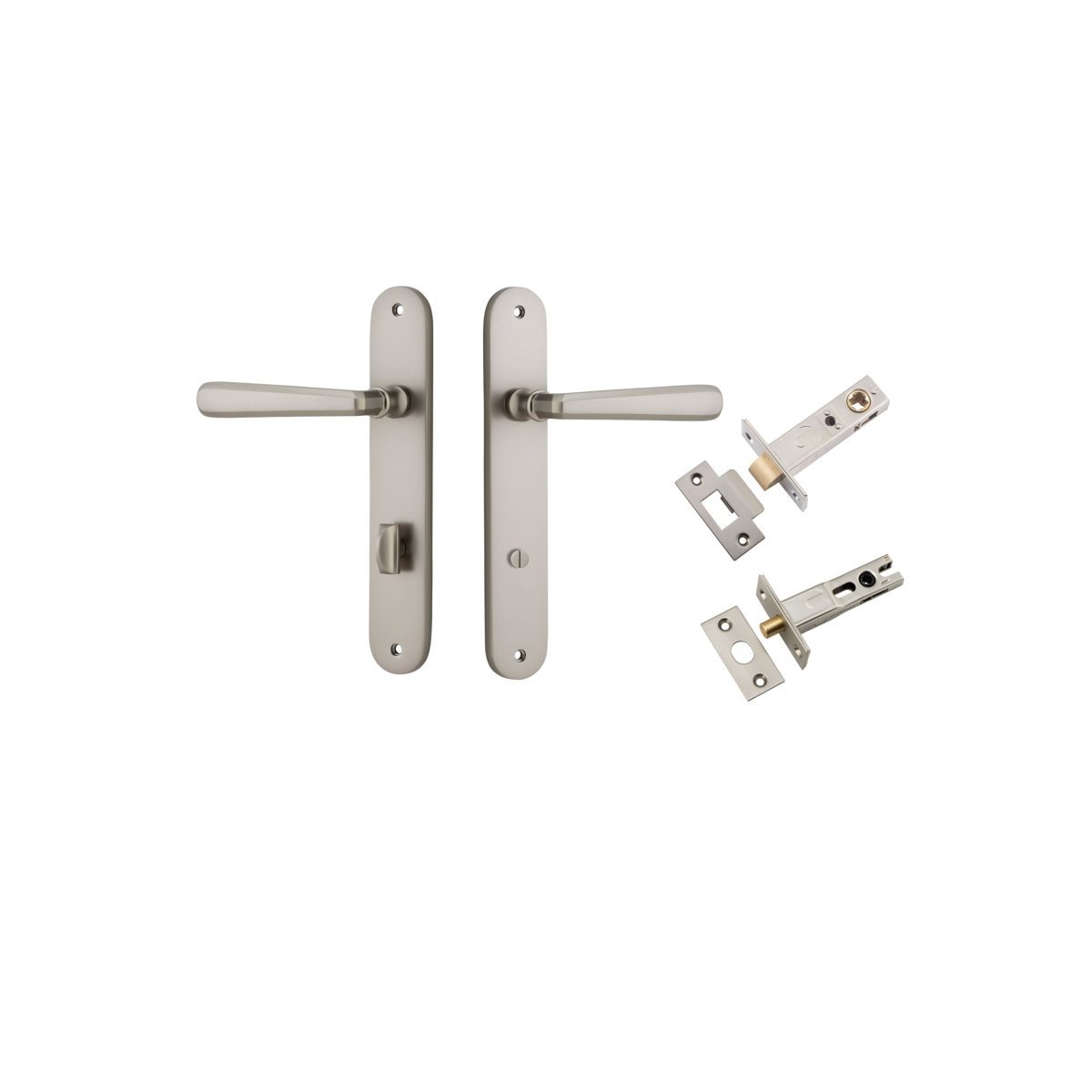 IVER Copenhagen Solid Brass Oval BackPlate Door Handle – Multiple Finishes Available - Entry - Point - 14876KPRIV60 - Iver