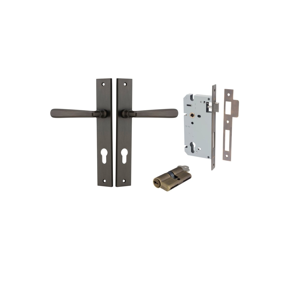 IVER Copenhagen Solid Brass Rectangular Door Handle – Multiple Finishes Available - Entry - Point - 10872KENTR60KK - Iver
