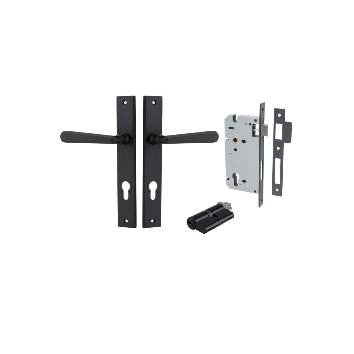 IVER Copenhagen Solid Brass Rectangular Door Handle – Multiple Finishes Available - Entry - Point - 12872KENTR60KK - Iver