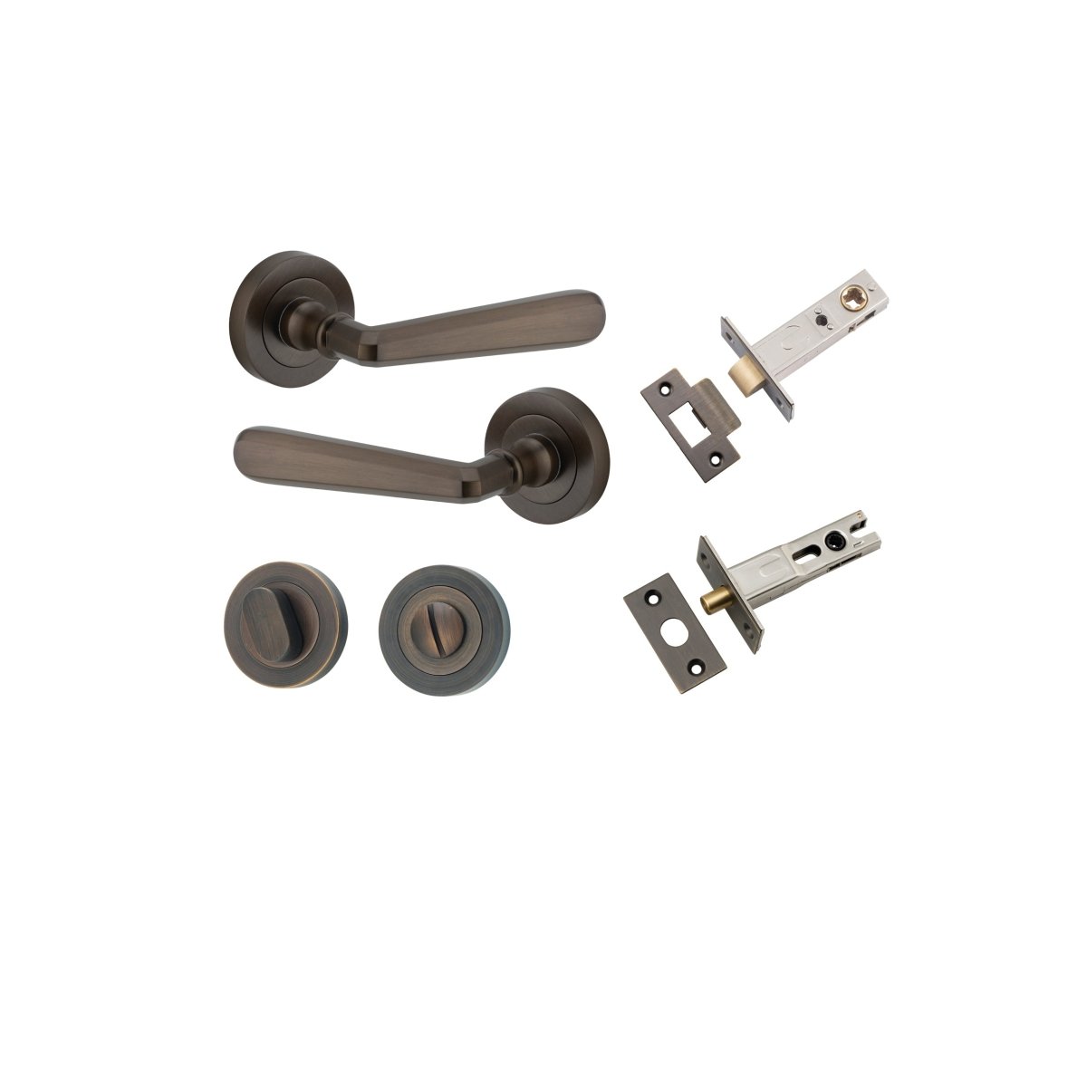 IVER Copenhagen Solid Brass Round Rose Door Handle – Multiple Finishes Available - Entry - Point - 20801KPRIV60 - Iver