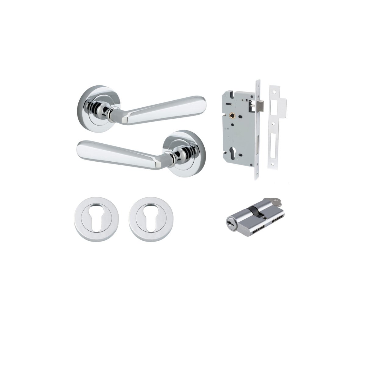 IVER Copenhagen Solid Brass Round Rose Door Handle – Multiple Finishes Available - Entry - Point - 20804KENTR60KK - Iver
