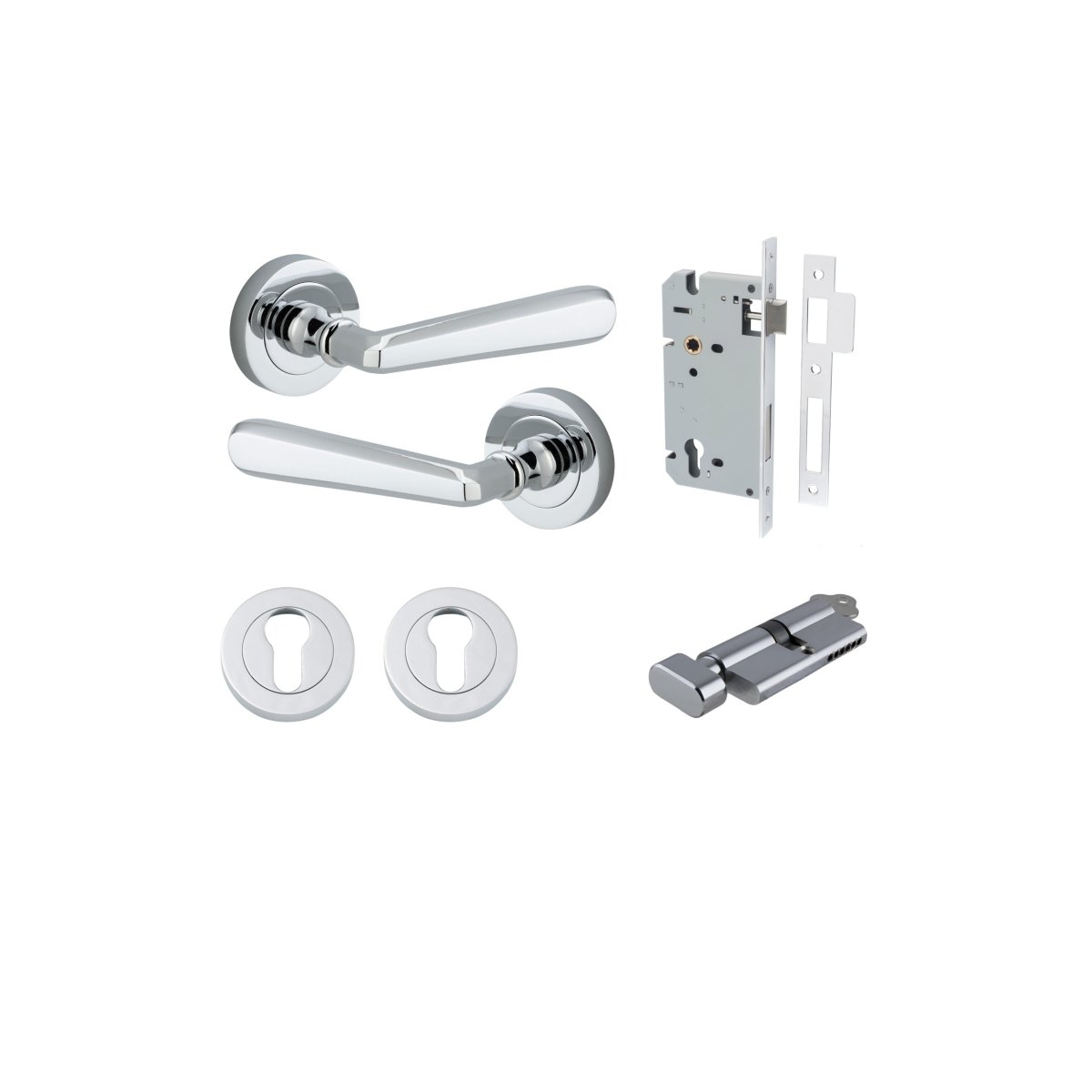 IVER Copenhagen Solid Brass Round Rose Door Handle – Multiple Finishes Available - Entry - Point - 20804KENTR60KT - Iver