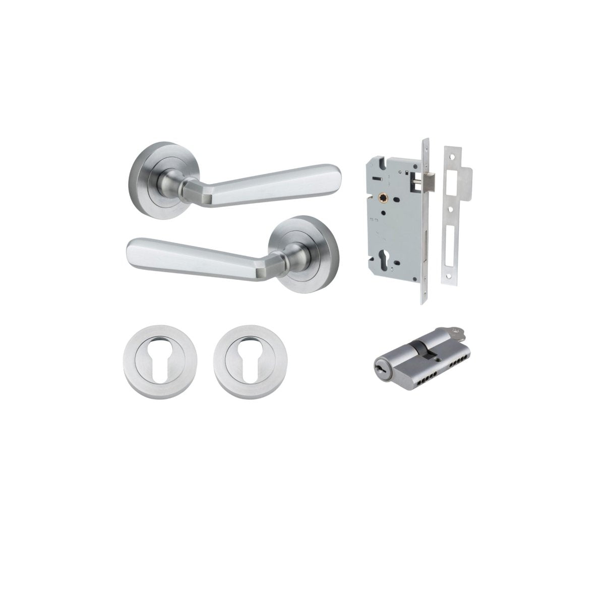 IVER Copenhagen Solid Brass Round Rose Door Handle – Multiple Finishes Available - Entry - Point - 20805KENTR60KK - Iver