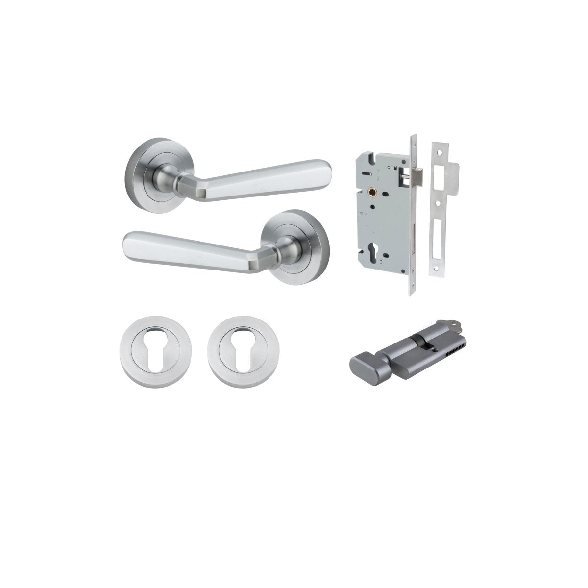 IVER Copenhagen Solid Brass Round Rose Door Handle – Multiple Finishes Available - Entry - Point - 20805KENTR60KT - Iver