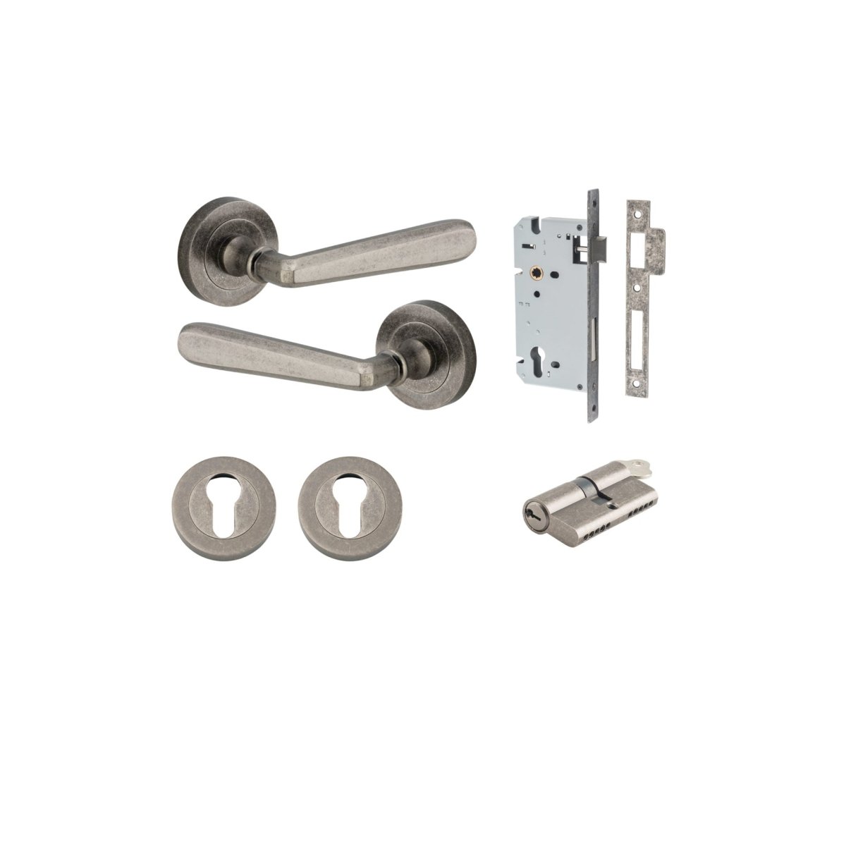 IVER Copenhagen Solid Brass Round Rose Door Handle – Multiple Finishes Available - Entry - Point - 20807KENTR60KK - Iver