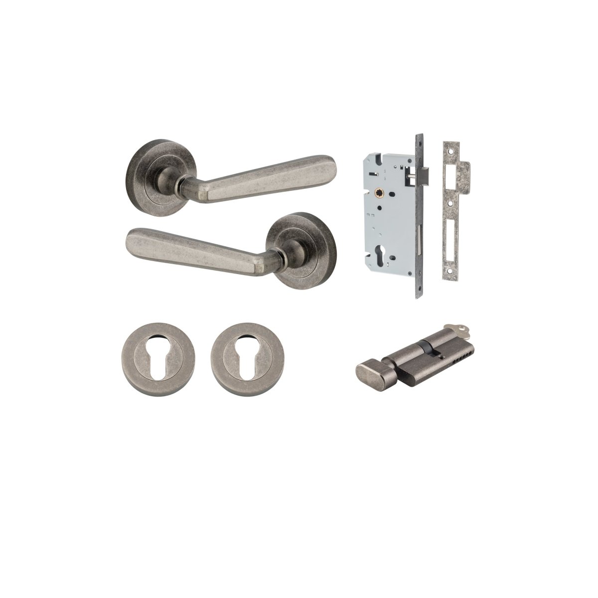 IVER Copenhagen Solid Brass Round Rose Door Handle – Multiple Finishes Available - Entry - Point - 20807KENTR60KT - Iver