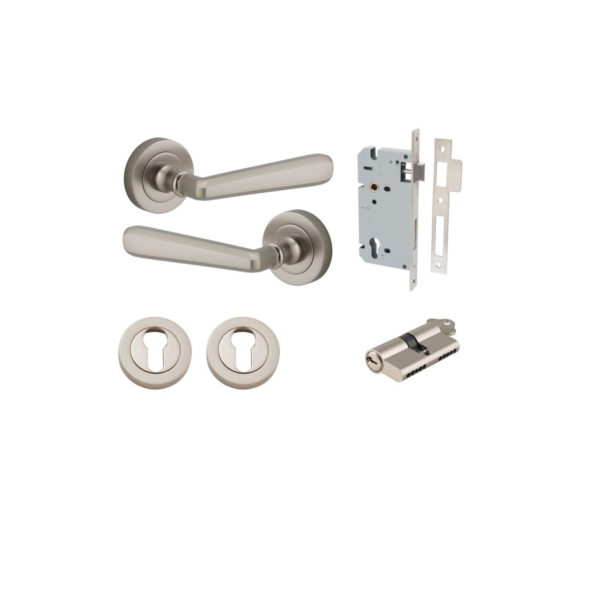IVER Copenhagen Solid Brass Round Rose Door Handle – Multiple Finishes Available - Entry - Point - 20809KENTR60KK - Iver