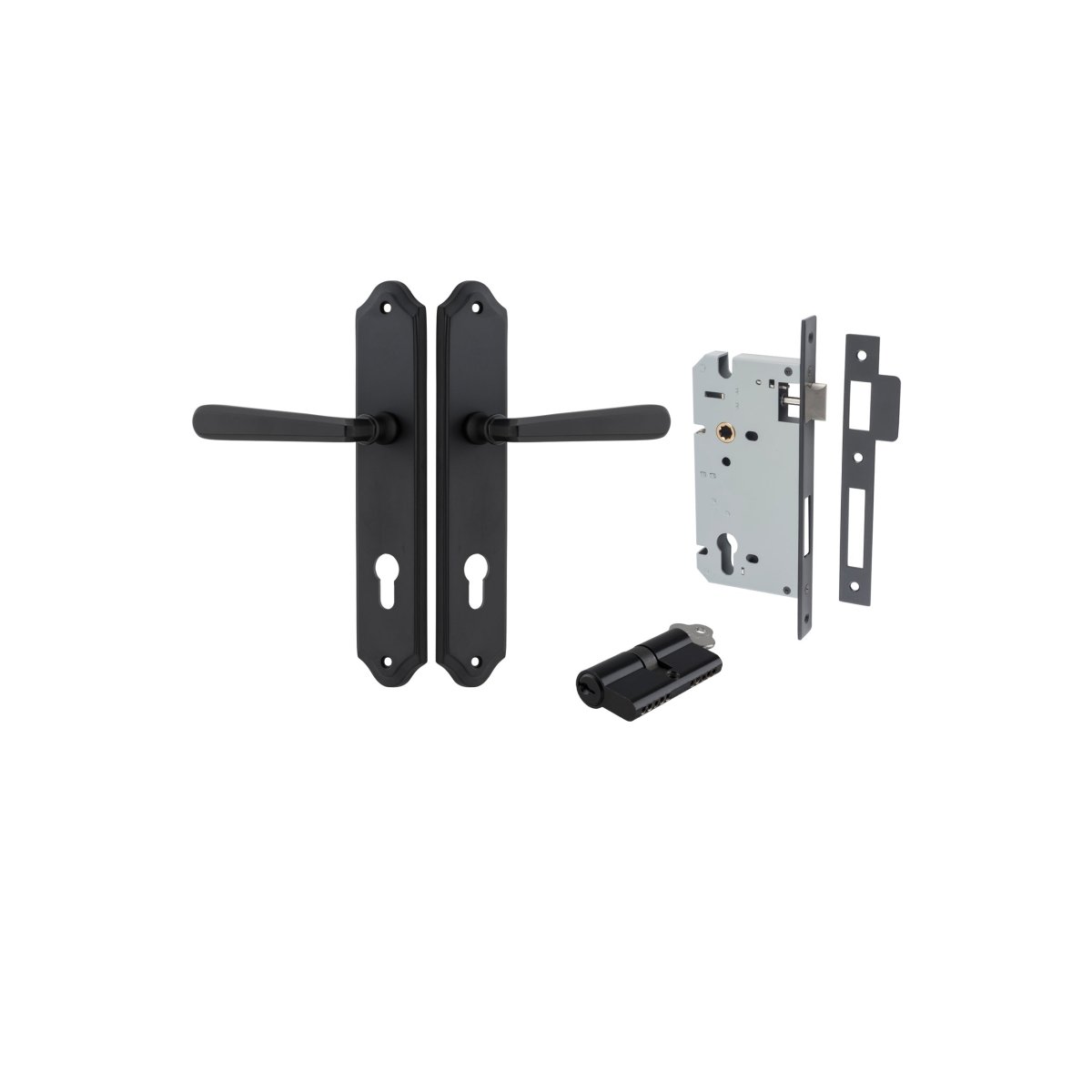 IVER Copenhagen Solid Brass Shouldered Door Handle – Multiple Finishes Available - Entry - Point - 12874KENTR60KK - Iver