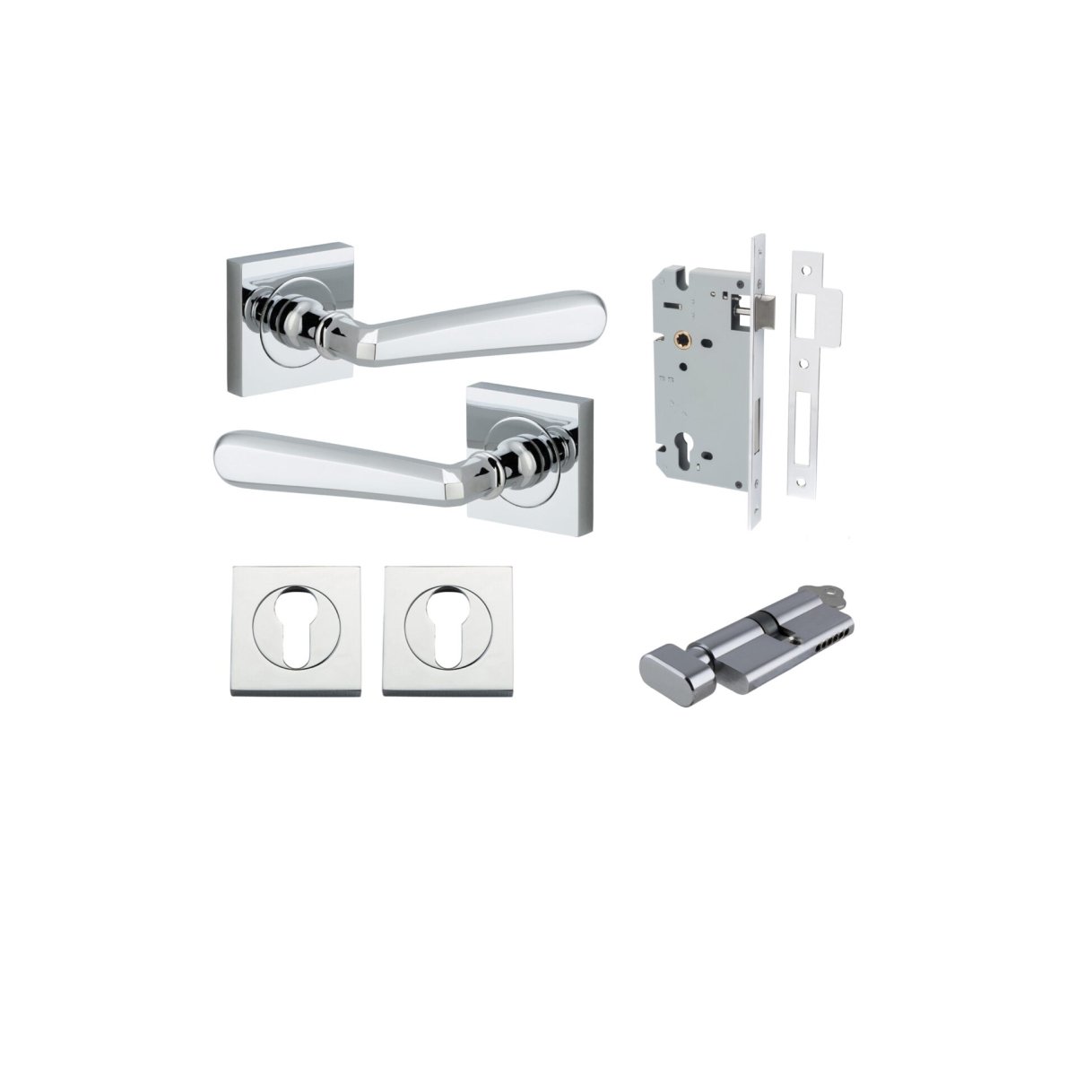 IVER Copenhagen Solid Brass Square Rose Door Handle – Multiple Finishes Available - Entry - Point - 21193KENTR60KT - Iver