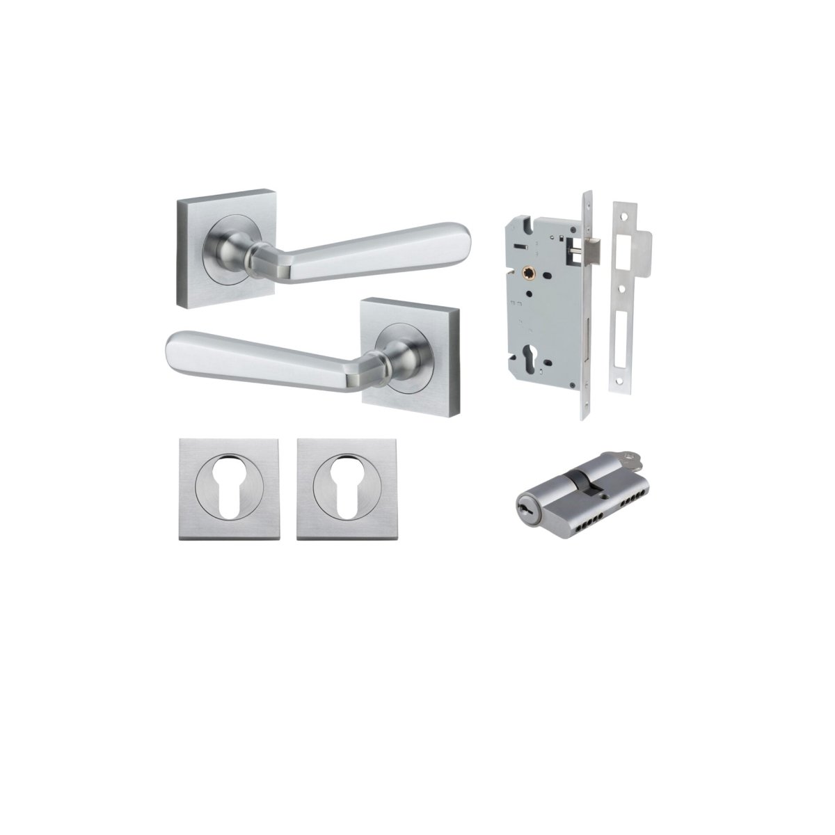 IVER Copenhagen Solid Brass Square Rose Door Handle – Multiple Finishes Available - Entry - Point - 21195KENTR60KK - Iver