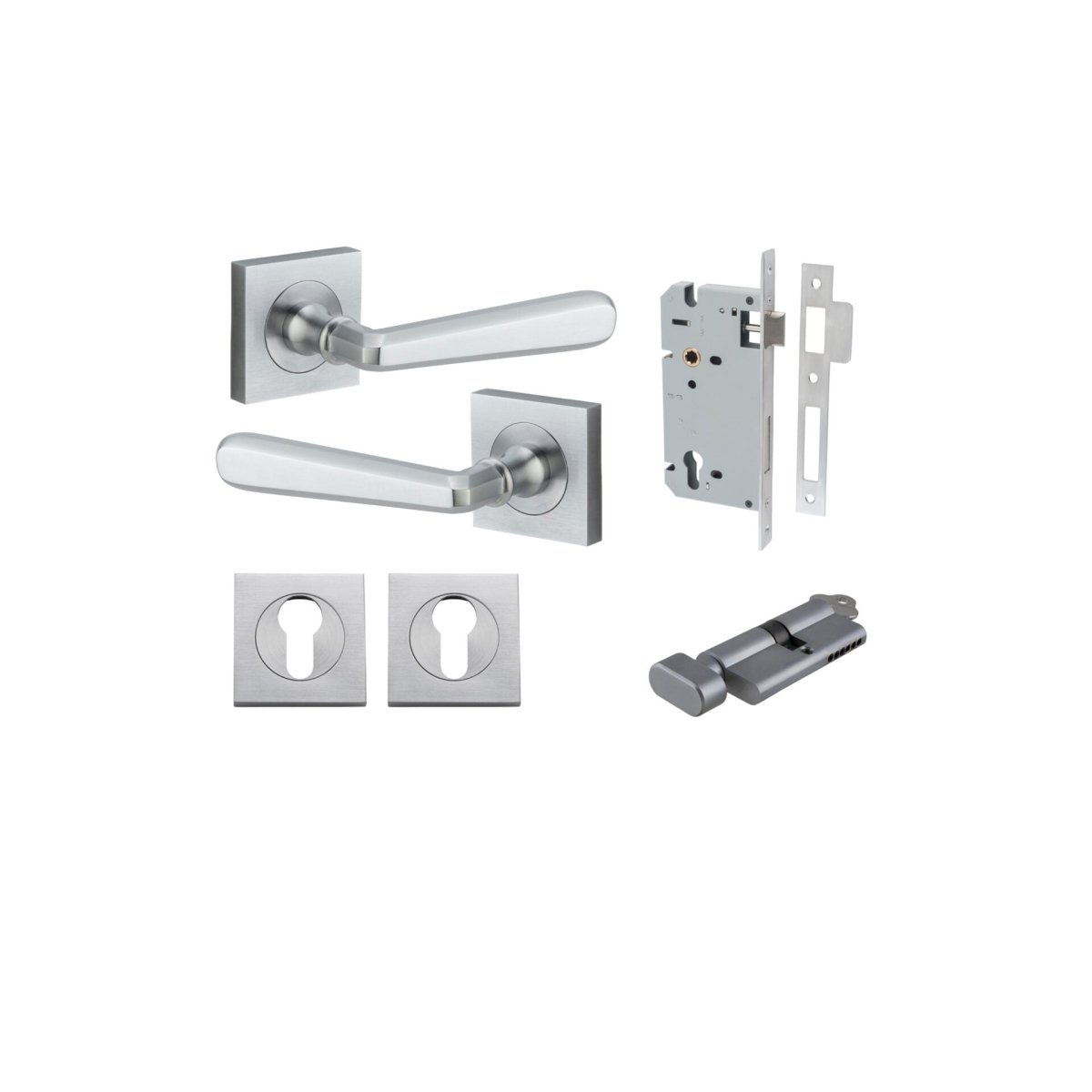 IVER Copenhagen Solid Brass Square Rose Door Handle – Multiple Finishes Available - Entry - Point - 21195KENTR60KT - Iver