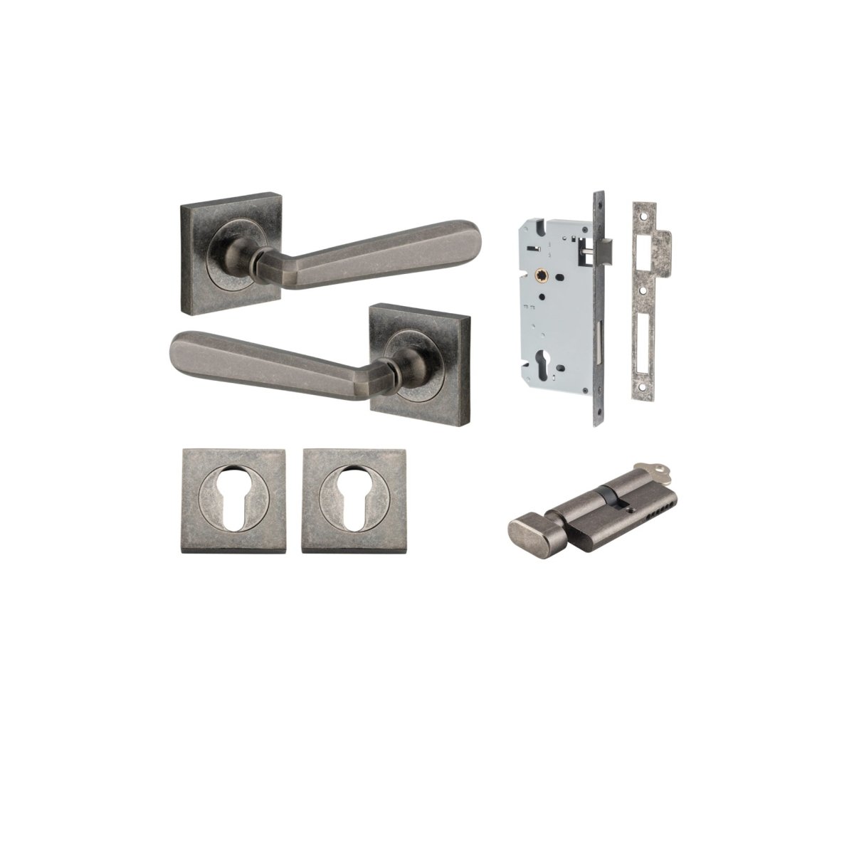IVER Copenhagen Solid Brass Square Rose Door Handle – Multiple Finishes Available - Entry - Point - 21197KENTR60KT - Iver