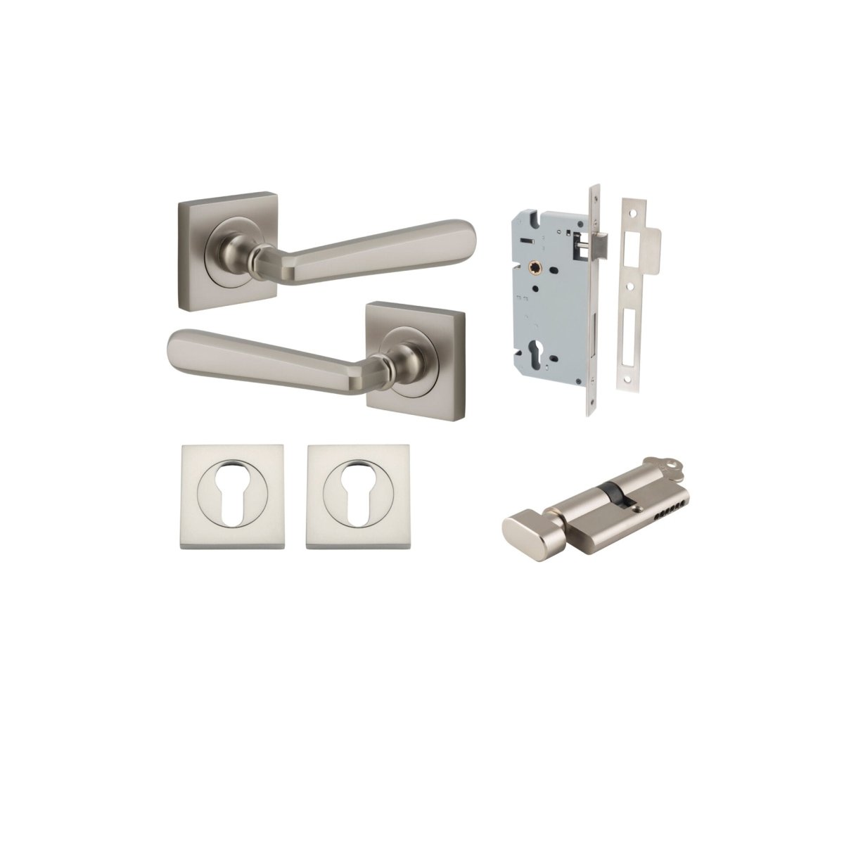 IVER Copenhagen Solid Brass Square Rose Door Handle – Multiple Finishes Available - Entry - Point - 21199KENTR60KT - Iver