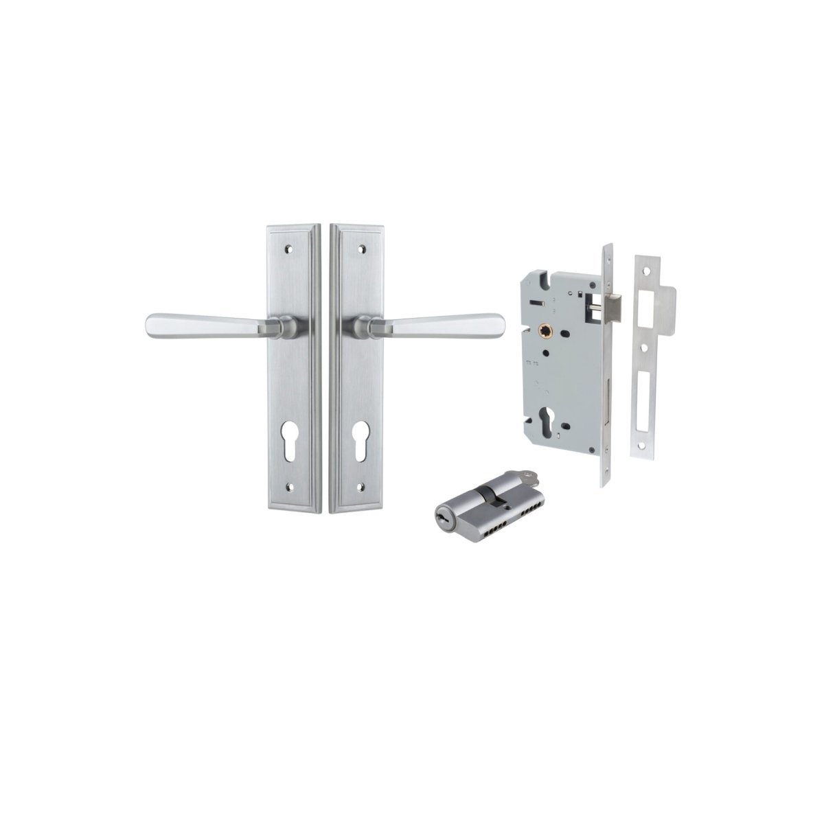 IVER Copenhagen Solid Brass Stepped Door Handle – Multiple Finishes Available - Entry - Point - 12378KENTR60KK - Iver