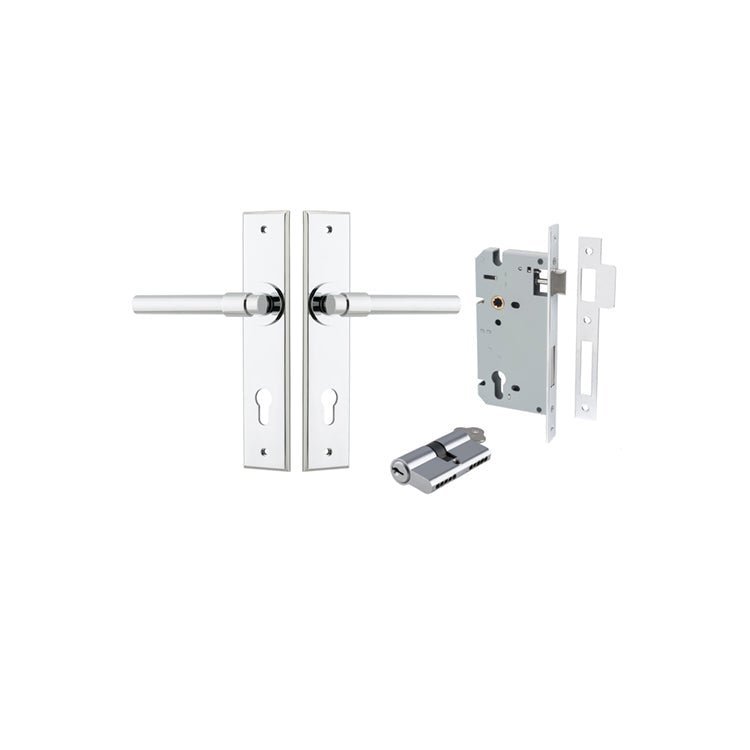 IVER Helsinki Lever Solid Brass Chamfered Backplate Door Handle – Multiple Finishes Available - Entry - Point - 11904KENTR60KK - Iver