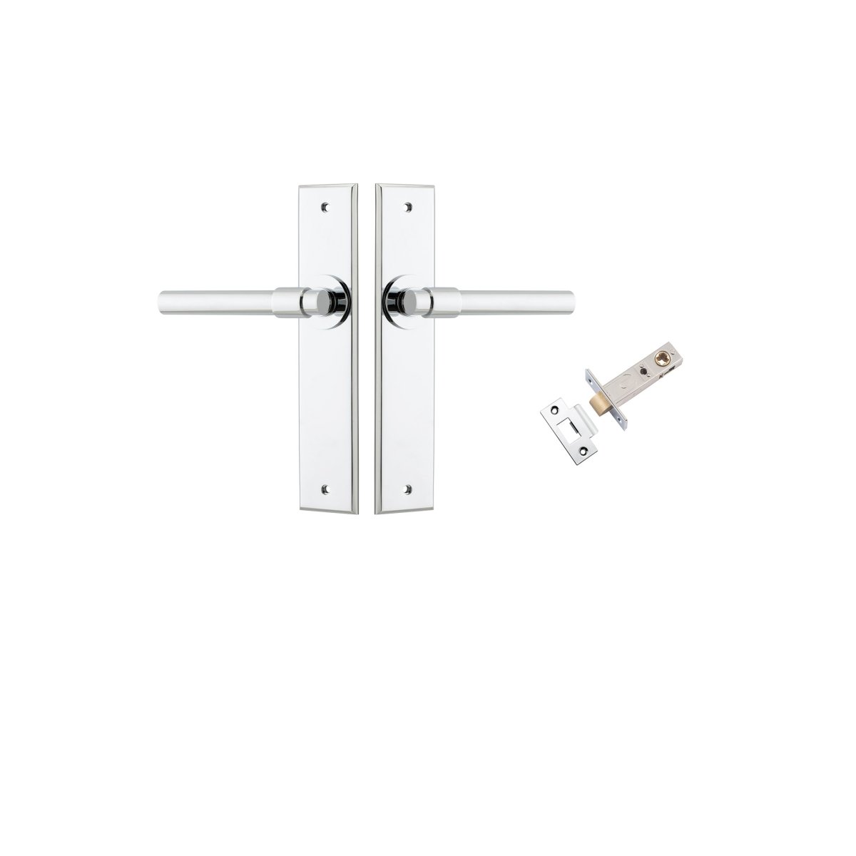 IVER Helsinki Lever Solid Brass Chamfered Backplate Door Handle – Multiple Finishes Available - Entry - Point - 11904KPASS60 - Iver